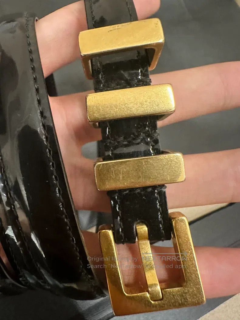 Saint Laurent Paris Saint Laurent Paris size 90 Golden Triple Buckle Belt Size ONE SIZE - 2 Thumbnail