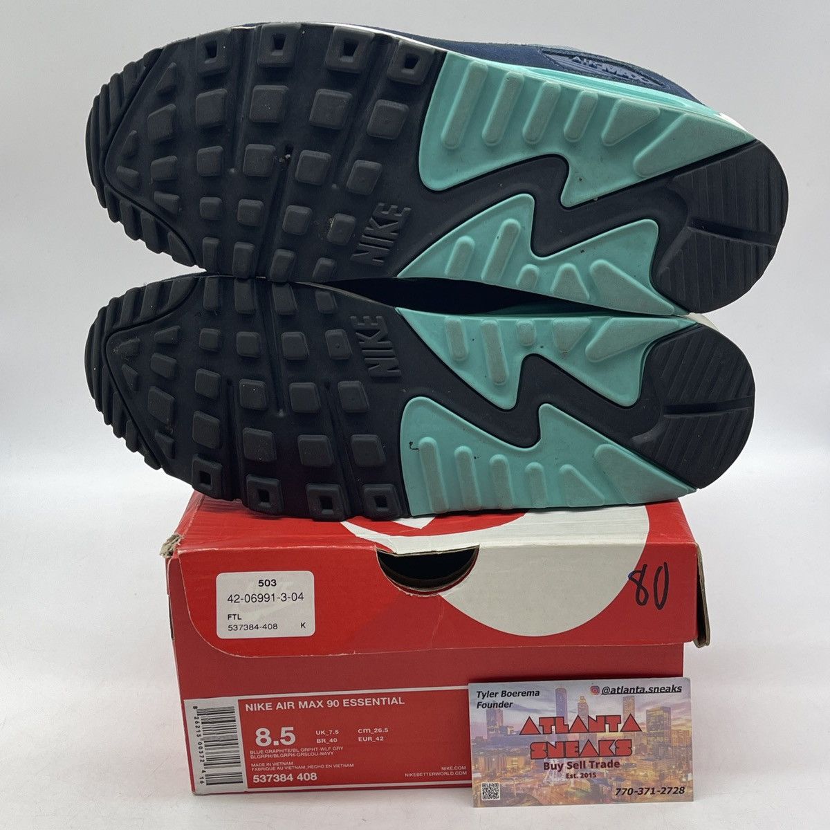 Nike Air max 90 wolf grey blue graphite Size US 8.5 / EU 41-42 - 7 Thumbnail