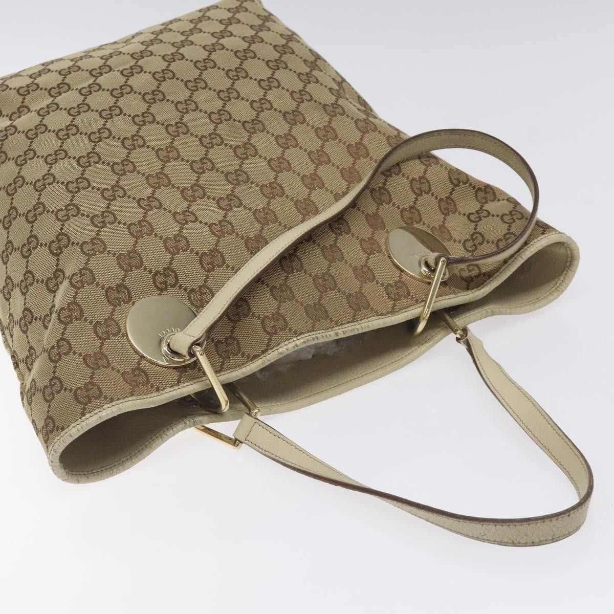 Gucci GUCCI GG Canvas Tote Bag Beige Gold Size ONE SIZE - 6 Thumbnail