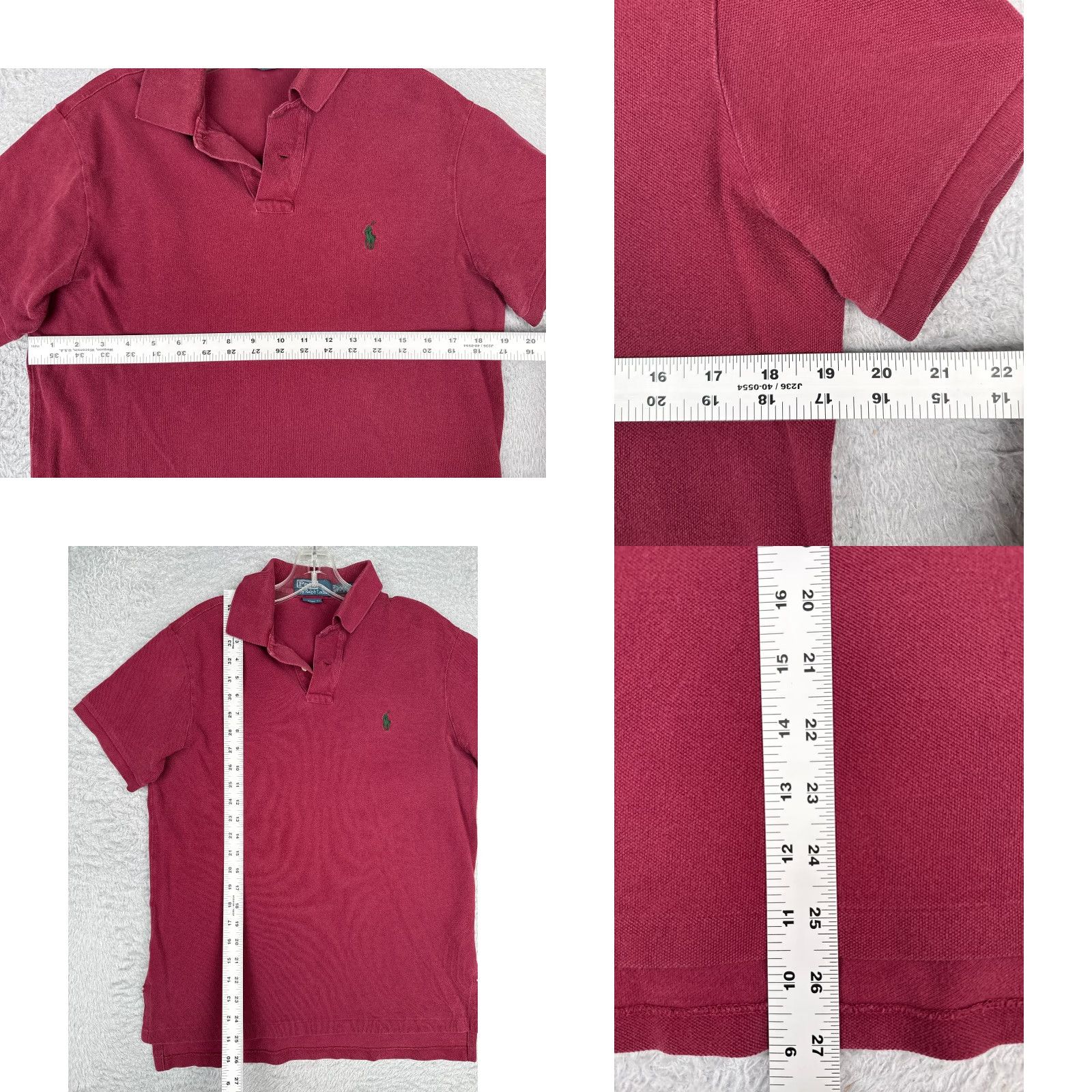 Ralph Lauren VINTAGE Ralph Lauren Polo Shirt Men M Red 100% Cotton Slim Fit Size US M / EU 48-50 / 2 - 8 Thumbnail