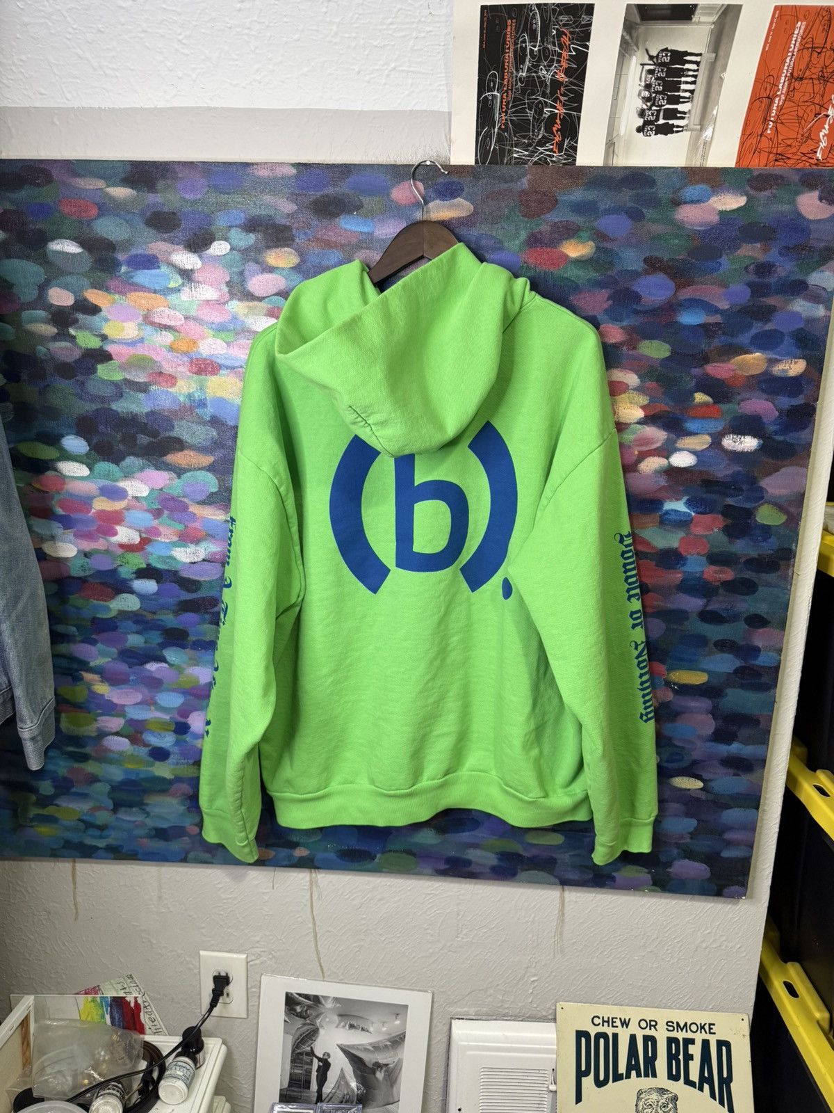 (B).Stroy Bstroy Neon Green double or nothing Graphic Zip Up hoodie Size US XL / EU 56 / 4 - 5 Thumbnail