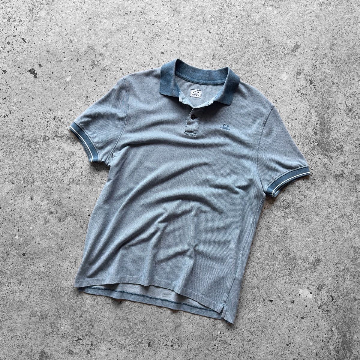 C.P. Company × Vintage C.P. Company Men Vintage Blue Short Sleeve Cotton Polo Shirt Size US S / EU 44-46 / 1 - 1 Thumbnail
