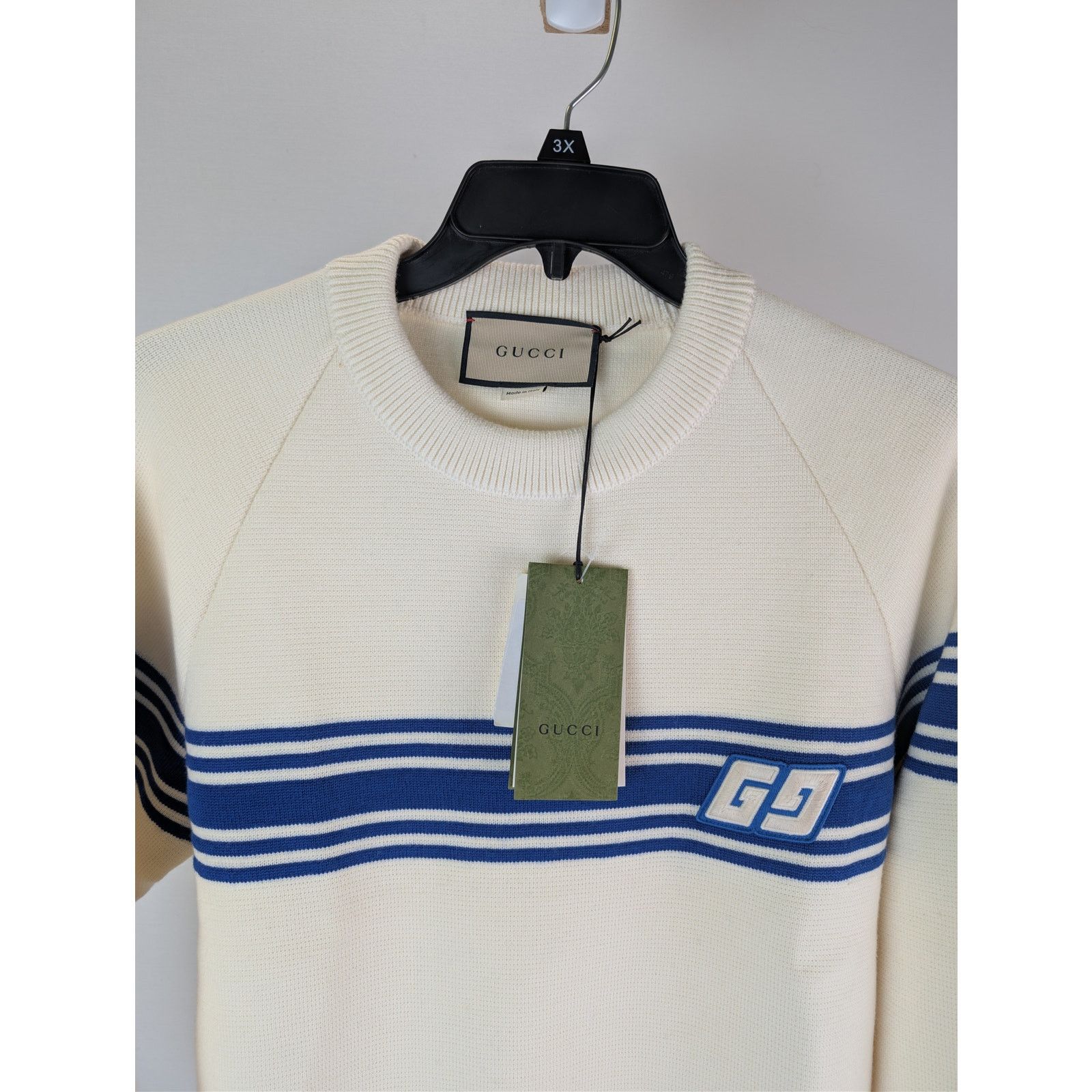 Gucci o1rshd1 Wool Long Sleeve Crewneck Sweatshirt Sweater Ivory Size US L / EU 52-54 / 3 - 6 Thumbnail