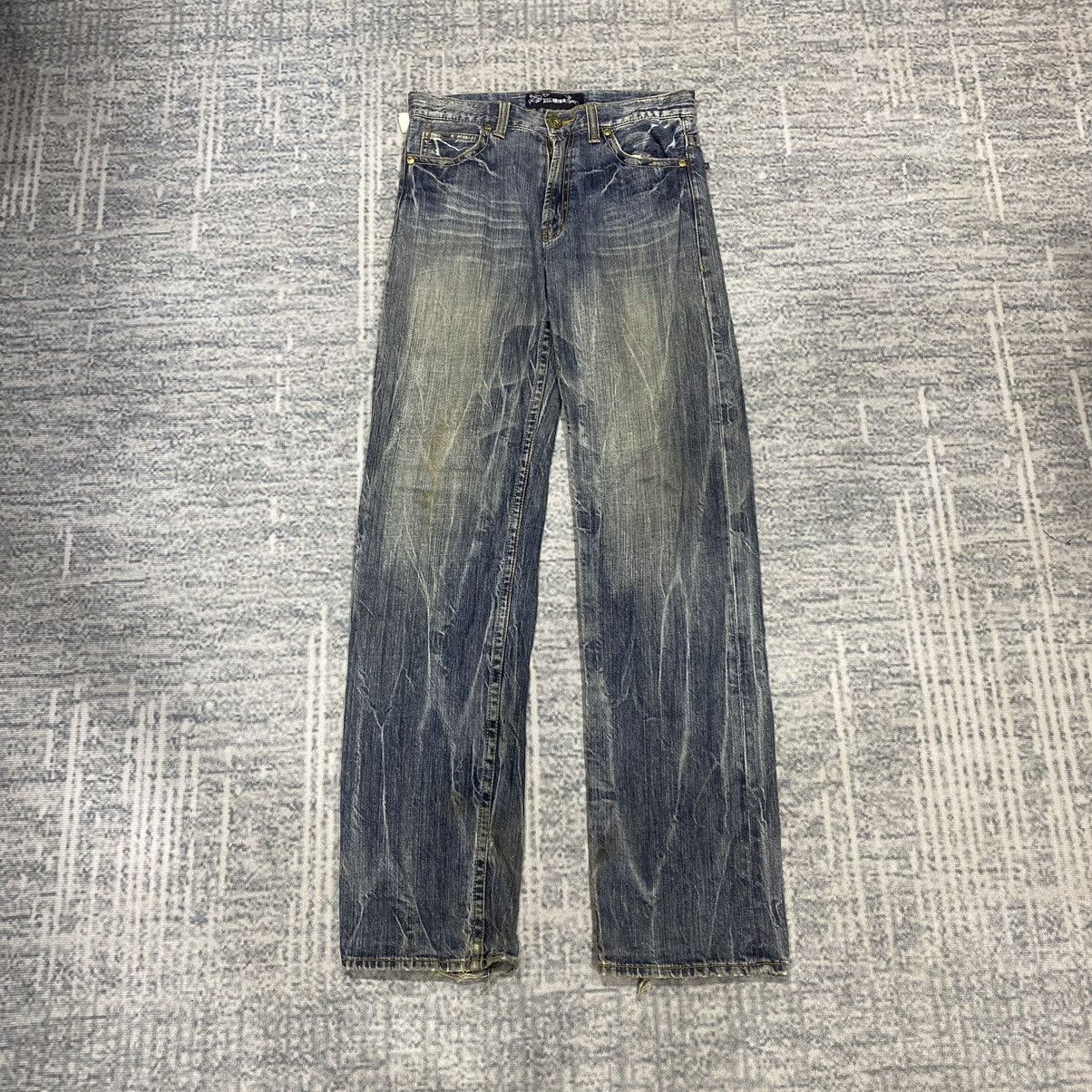Japanese Brand × Vintage Sick☠️ Oririn Acid Wash Jeans Punk 90s Size US 30 / EU 46 - 1 Thumbnail