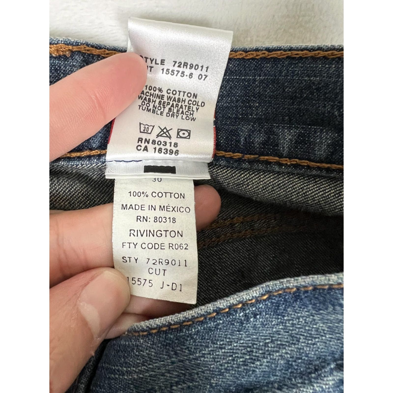 Lucky Brand Vintage Lucky Brand Rivington Jeans Mens 30x20 Blue Classic Straight Dungarees Size US 30 / EU 46 - 6 Thumbnail