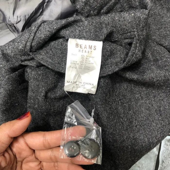 Beams Plus Vtg BEAMS HEART JAPAN Minimalist Design Grey Casual Size US 36 / EU 52 - 7 Thumbnail