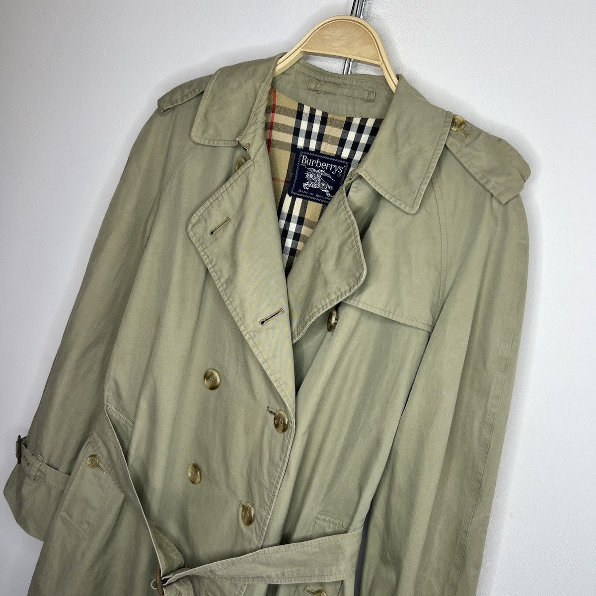 Burberry × Designer × Vintage Vintage Burberry Trench Coat 90s Nova Check Beige Belted Size US M / EU 48-50 / 2 - 4 Thumbnail