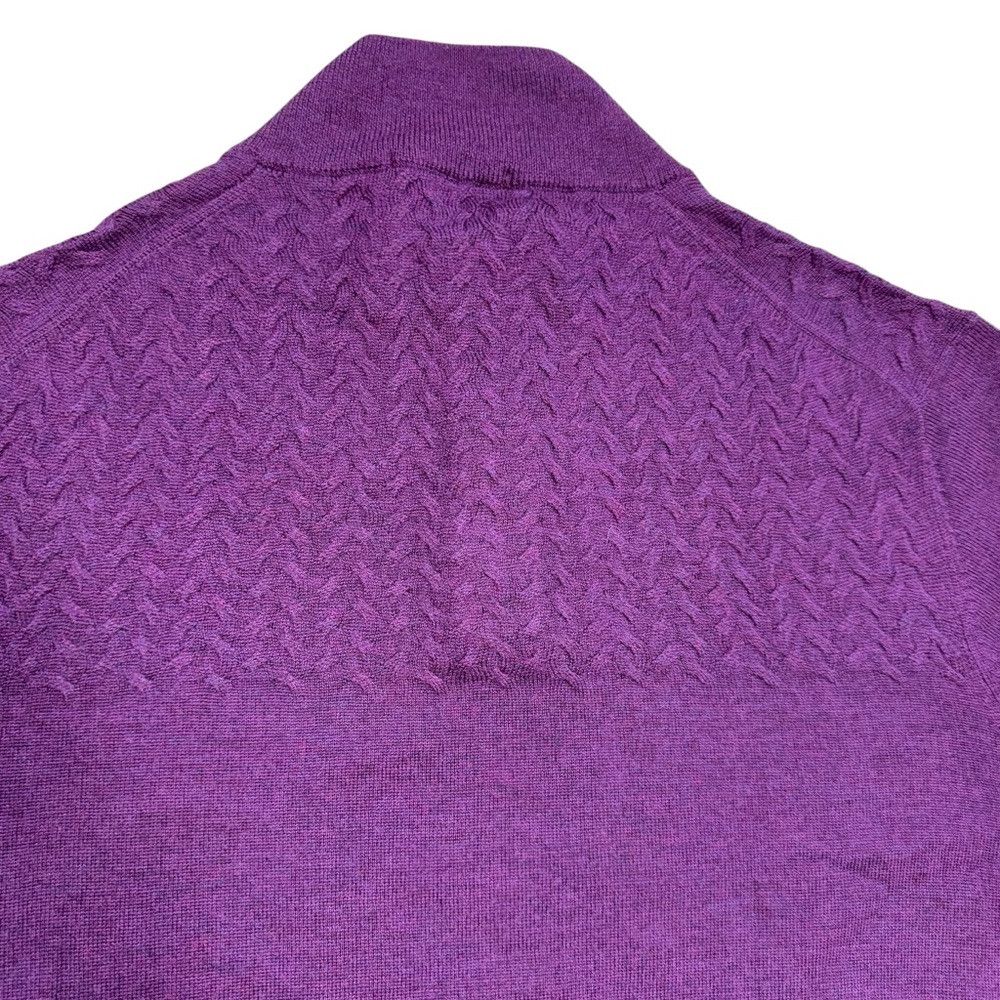 Other New Per me Uomo Purple Extra Fine Merino Wool 1/4 Buttons S Size US XL / EU 56 / 4 - 4 Thumbnail