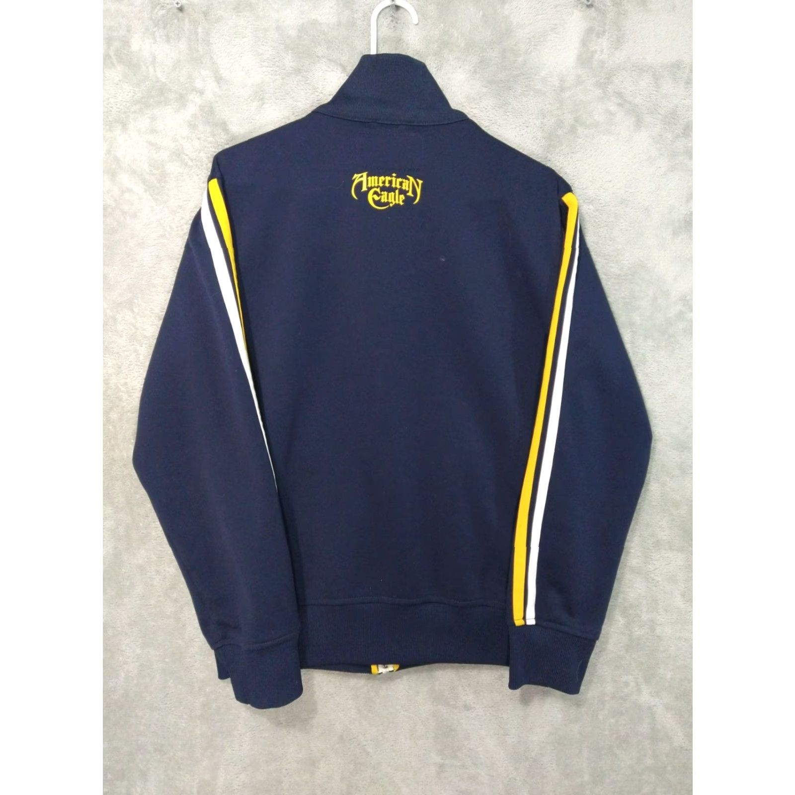 American Eagle Outfitters VINTAGE American Eagle Outfitters Jacket Womens M Blue Varsity Zip 90s College Retro Long Sleeve Solid Embroidered Logo Mid-Length Size M / US 6-8 / IT 42-44 - 2 Thumbnail