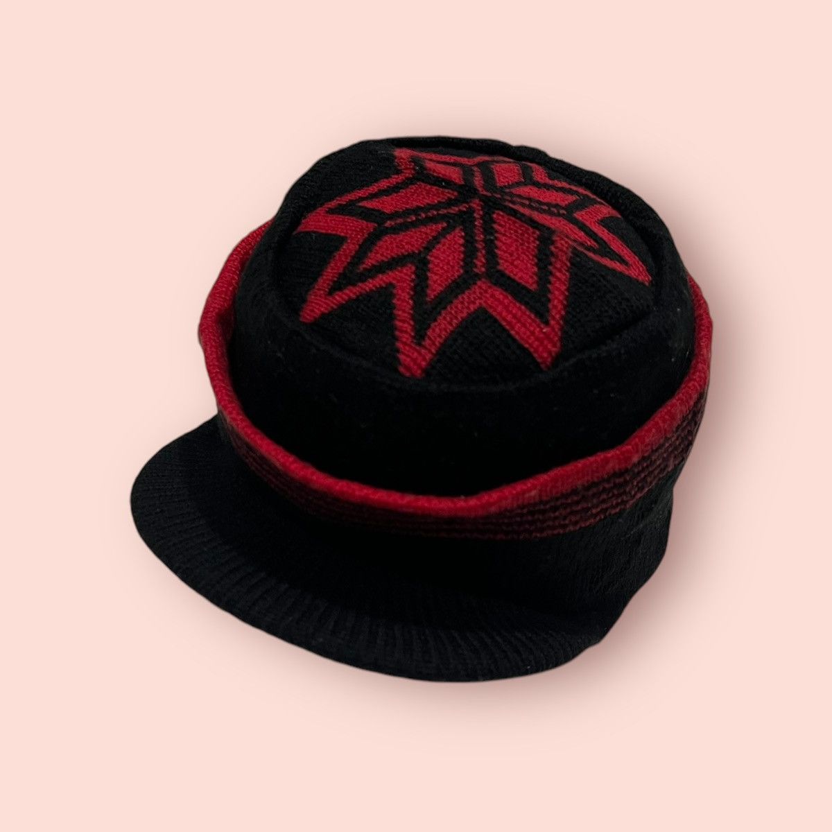 14th Addiction × Homespun Knitwear × Japanese Brand VINTAGE RED SNOWFLAKE LOGO KNITTED ALT BEANIE HAT Size ONE SIZE - 16 Thumbnail