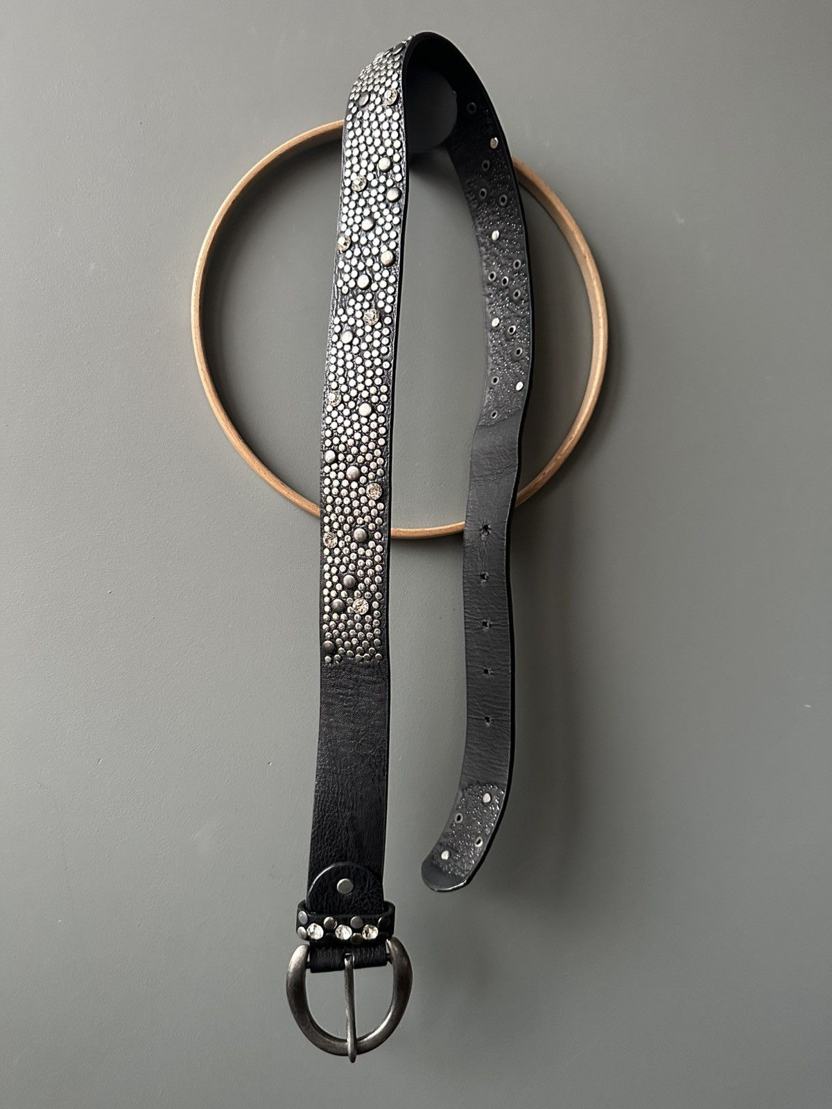 Vintage Vintage Rhinestones Buckles Leather Belt Size ONE SIZE - 3 Thumbnail