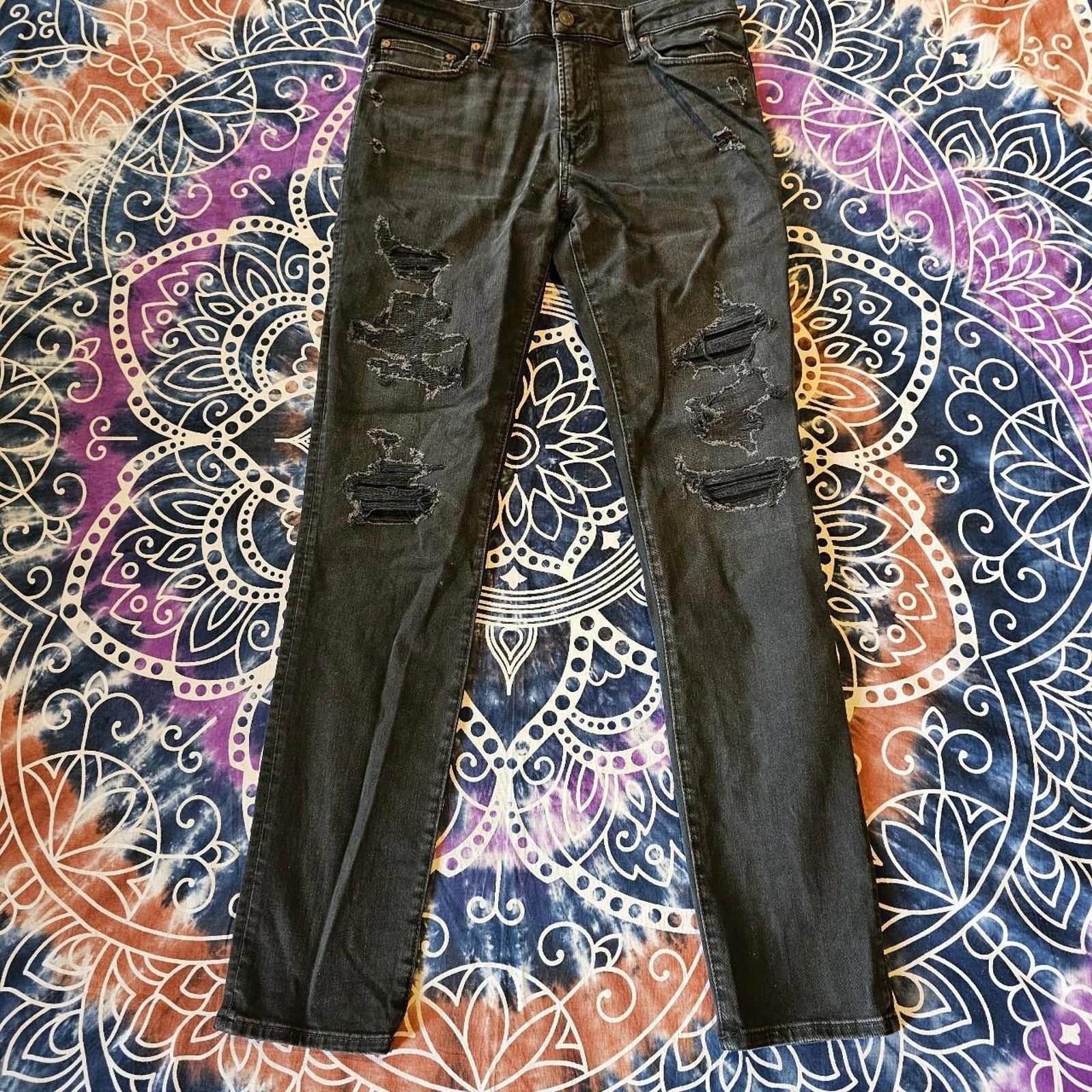 American Eagle Outfitters American Eagle Outfitters Men's Distressed Black Jeans Size US 32 / EU 48 - 1 Thumbnail