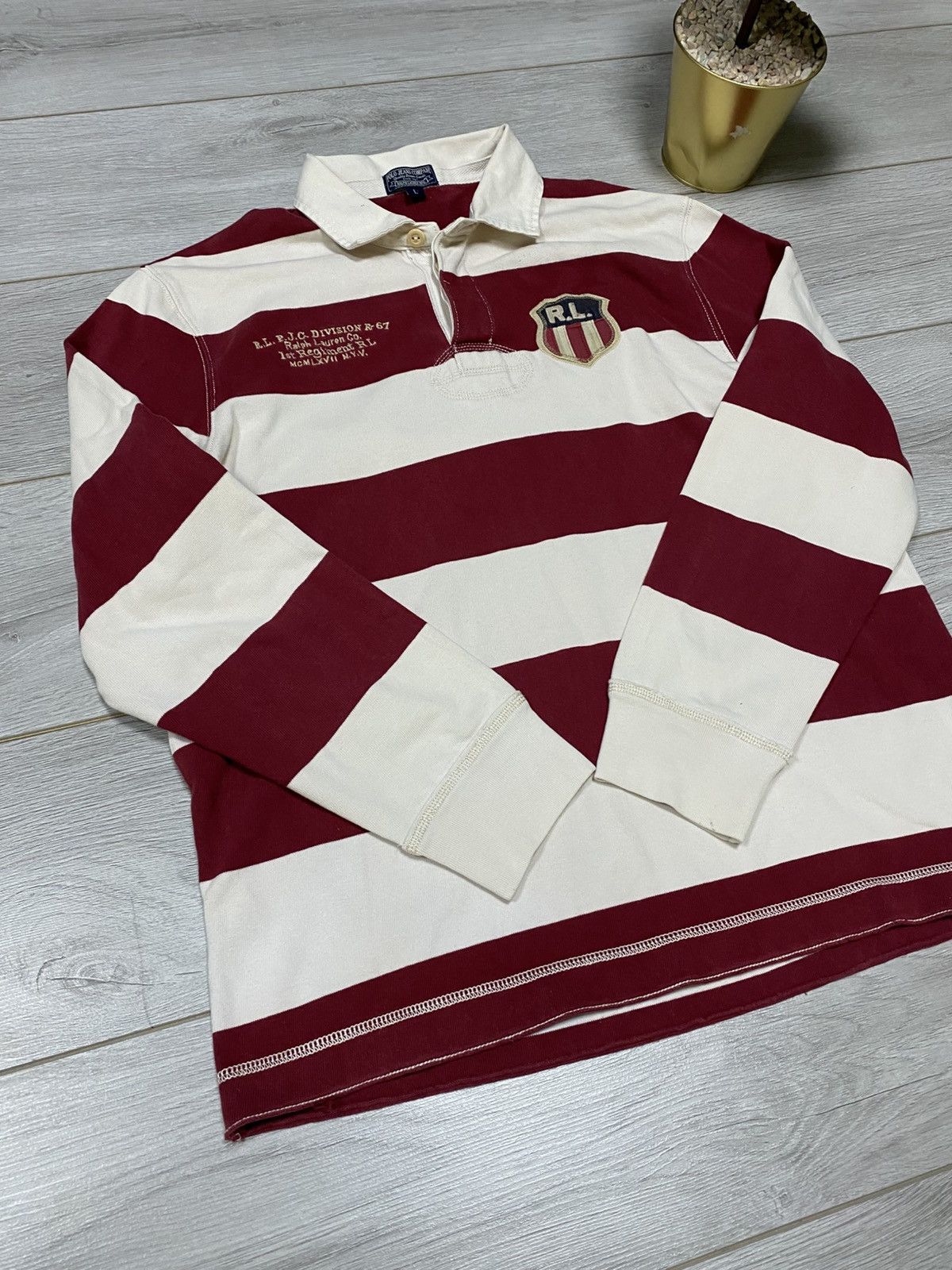 Rugby Ralph Lauren Vintage USA 🇺🇸 flag Polo Ralph Lauren Rugby sleeve striped Size L / US 10 / IT 46 - 6 Thumbnail