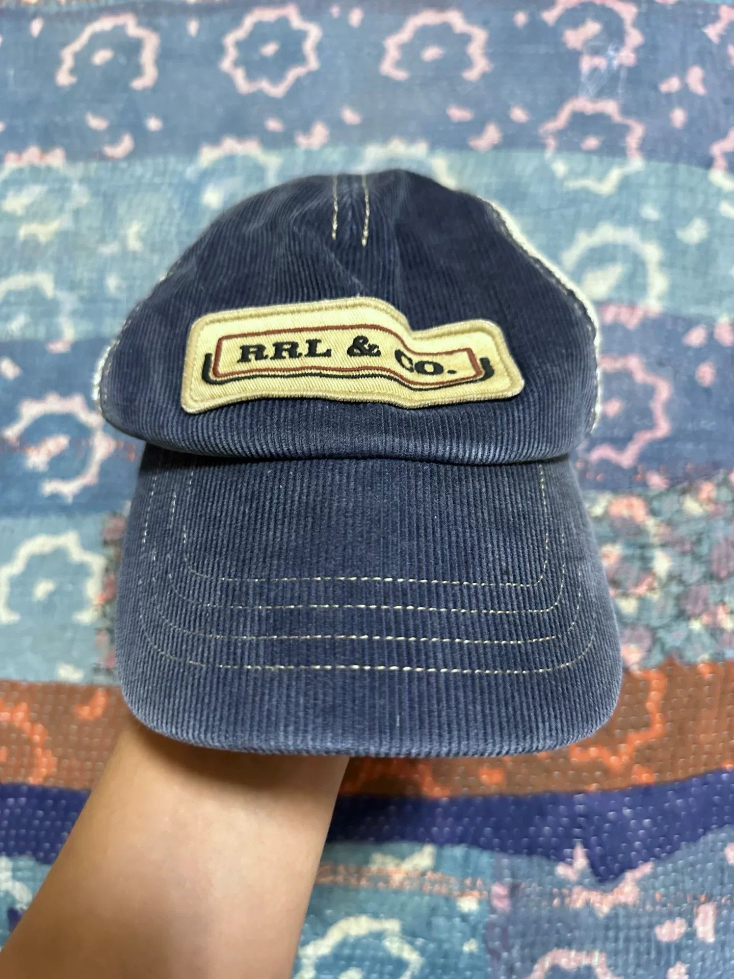 RRL Ralph Lauren RRL Indigo Dyed Corduroy Trucker Cap Size ONE SIZE - 1 Thumbnail