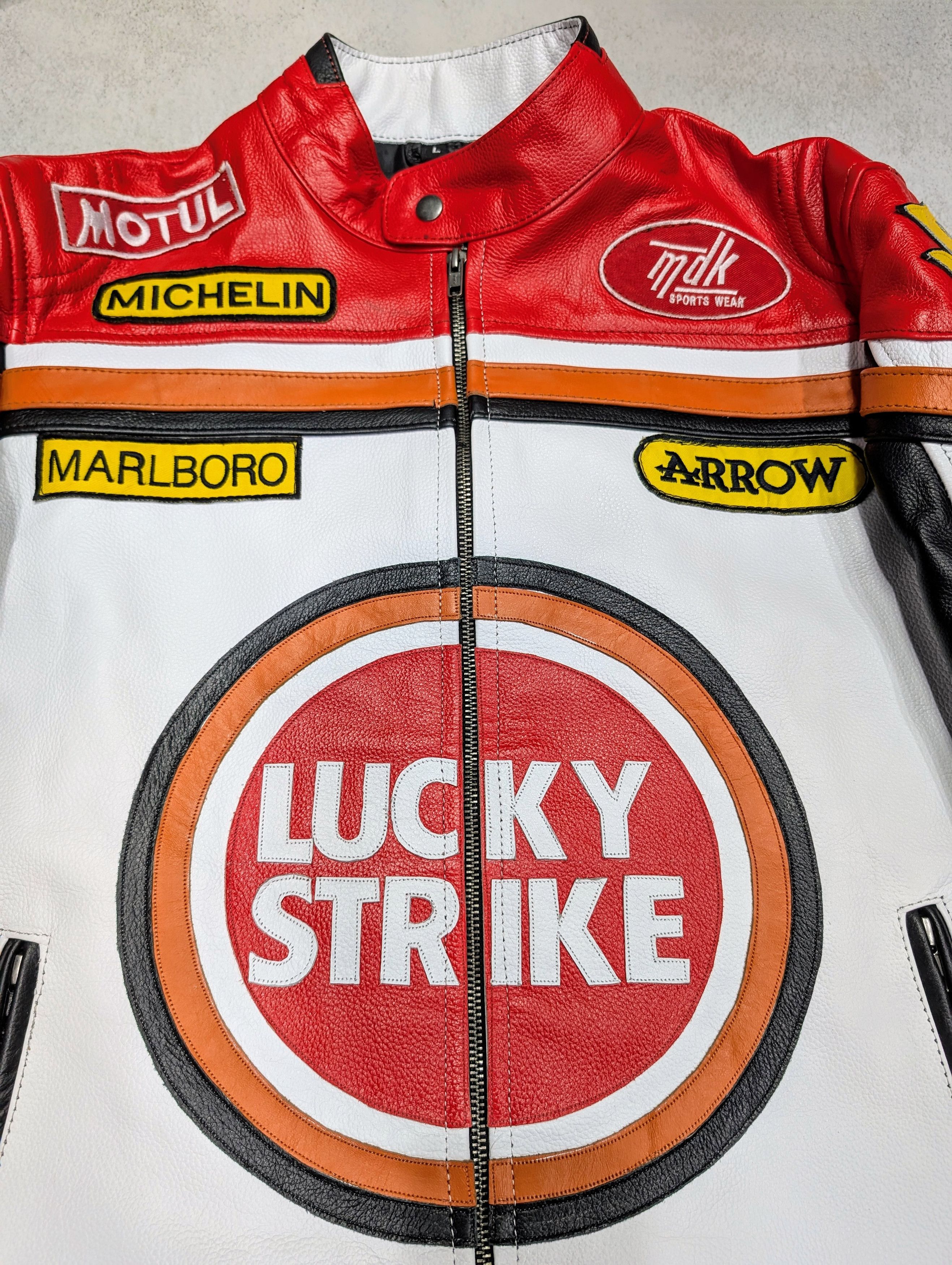 Vintage 🔥 LUCKY STRIKE 🔥 Leather Jacket Vintage Racing Size US M / EU 48-50 / 2 - 6 Thumbnail