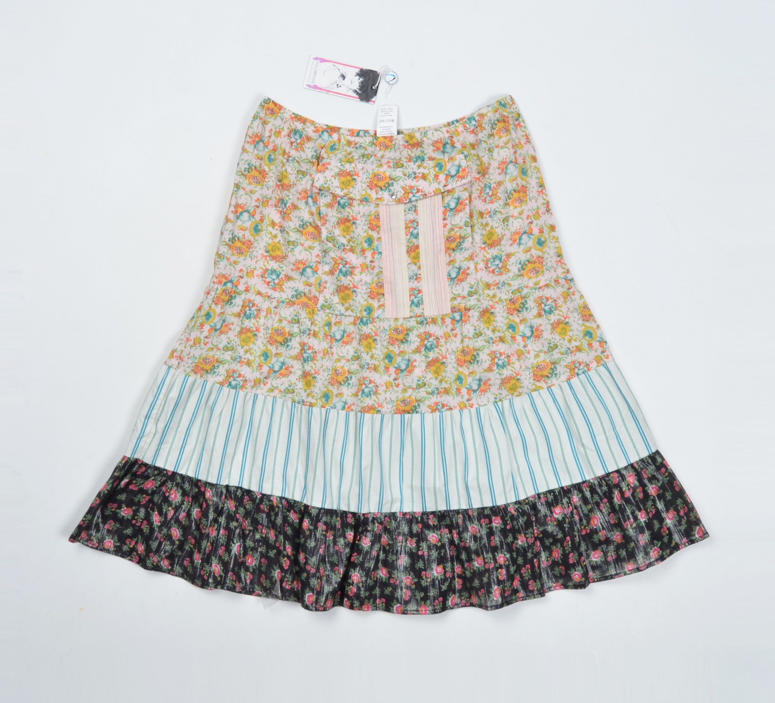 Custo Barcelona Custo Barcelona Vintage Y2K Boho Floral Flared Skirt Size 26" / US 2 / IT 38 - 4 Thumbnail