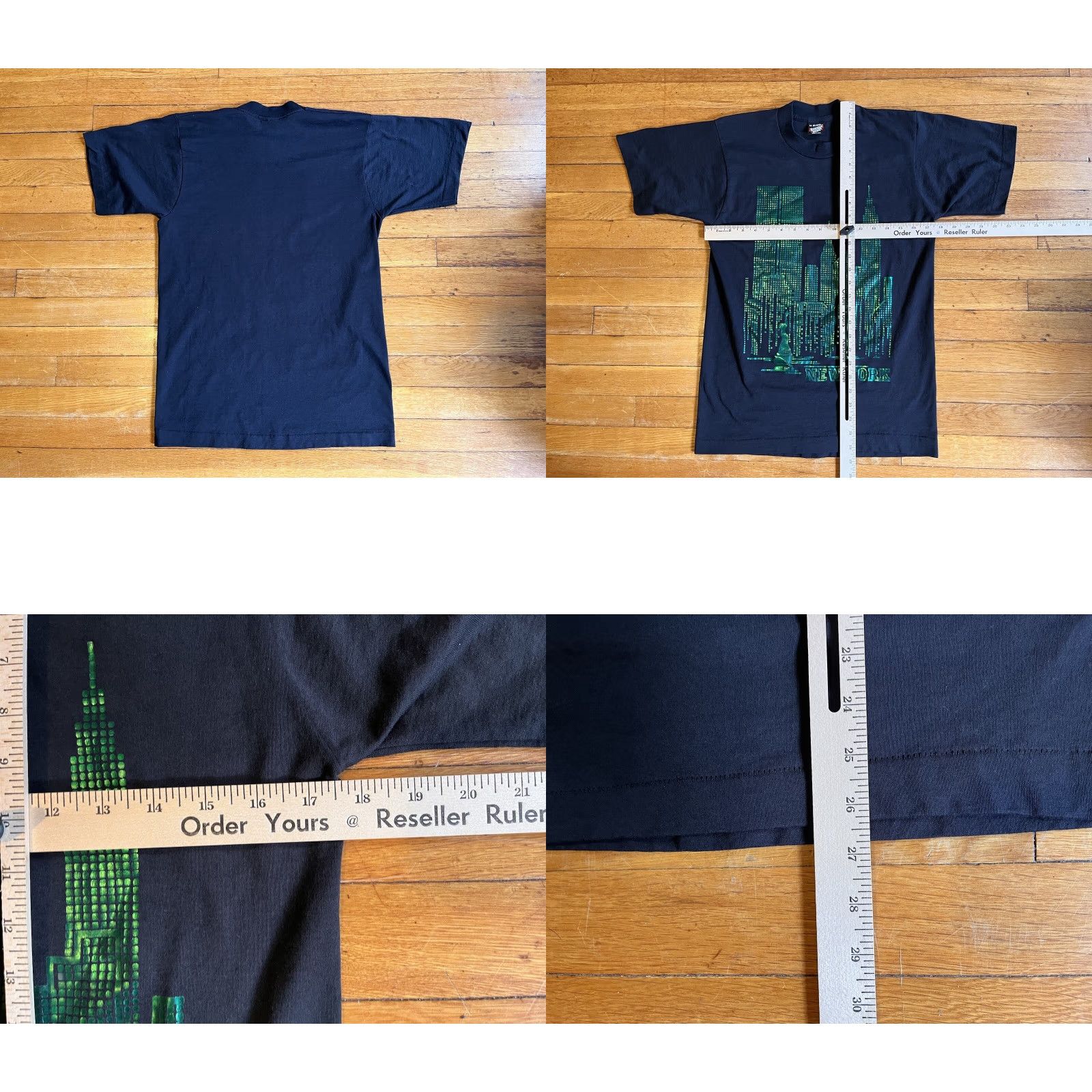 Vintage VINTAGE Screen Stars Shirt Men’s M Black Green New York Skyline Twin Towers Size US M / EU 48-50 / 2 - 8 Thumbnail