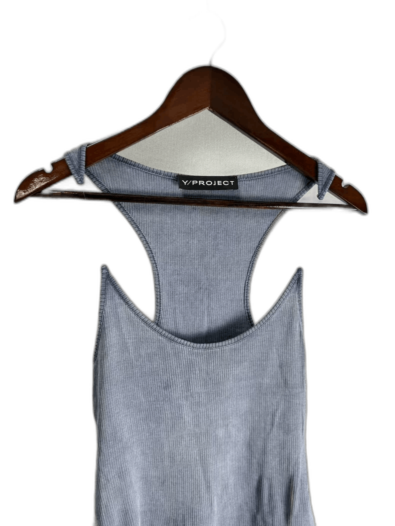Y-Project Blue Invisible Strap Top Size M