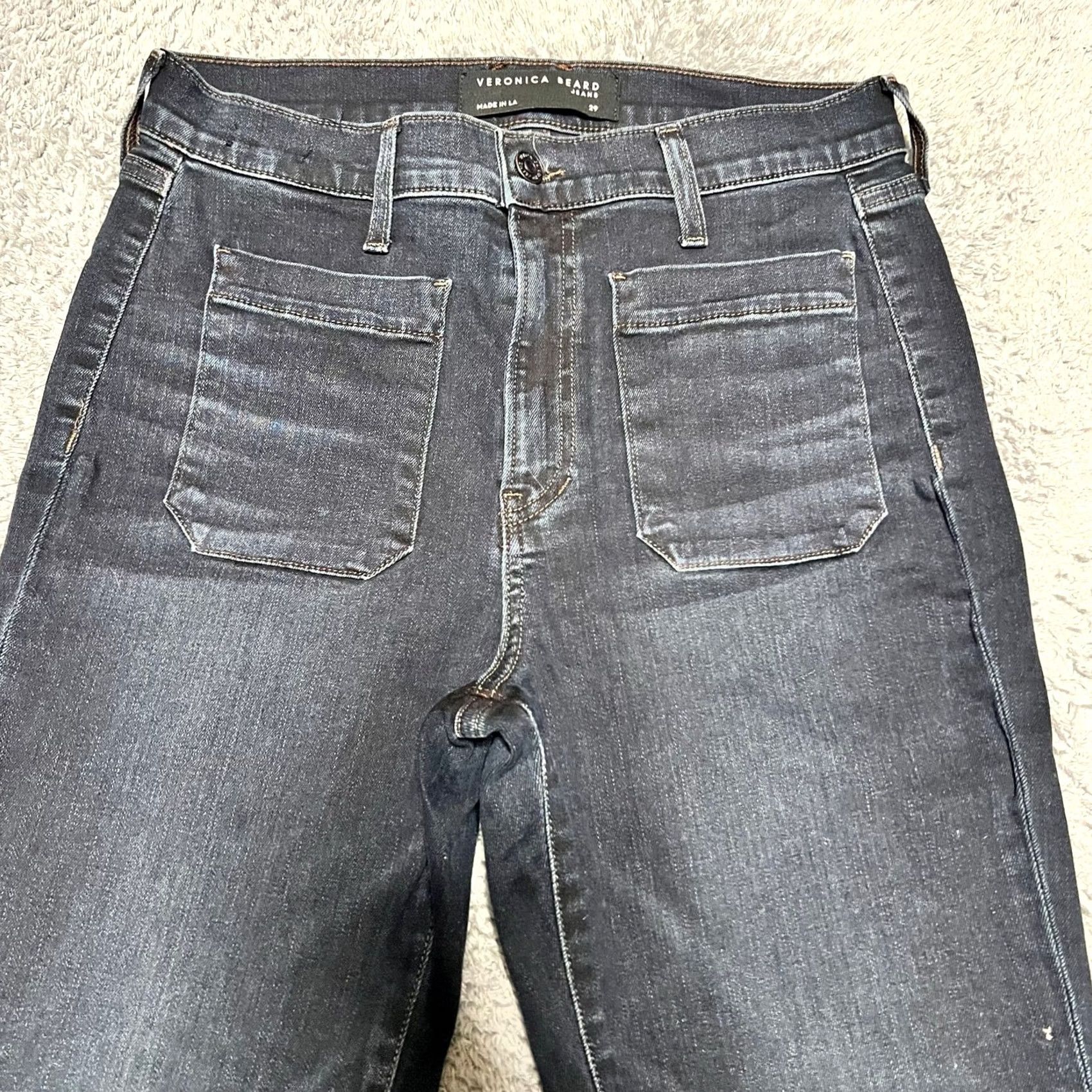 Veronica Beard Veronica Beard Jeans Womens 29 Sheridan High Rise Exaggerated Flare USA Jeans Women 29 Flared Blue Slim Regular 30x35 Size 29" - 2 Thumbnail