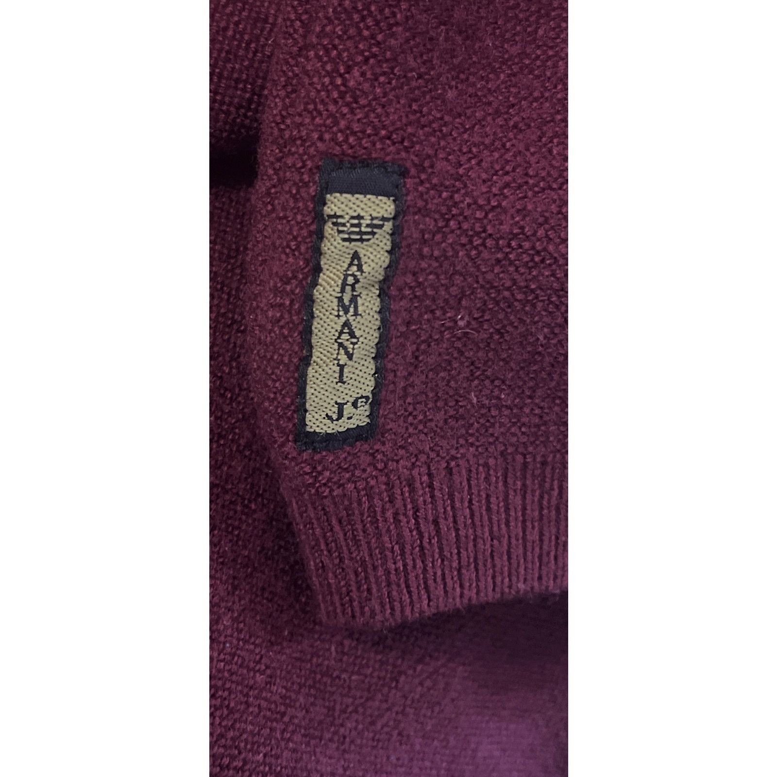 Armani AJ Armani Jeans Wool Sweater - Maroon & Navy - Size: L Size US L / EU 52-54 / 3 - 9 Thumbnail