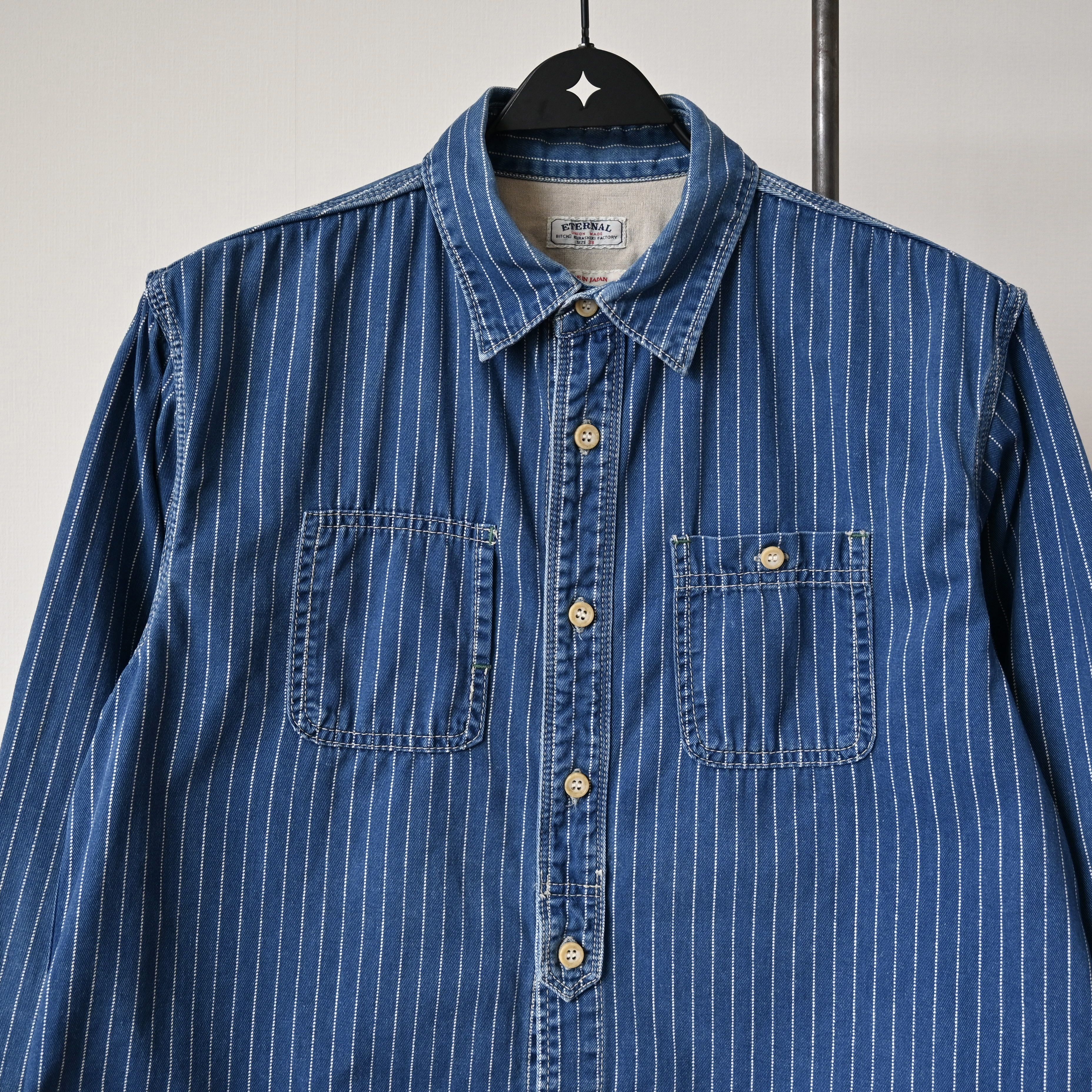 Eternal 2000s ETERNAL Wabash pin dot stripe indigo work shirt Size US S / EU 44-46 / 1 - 5 Thumbnail