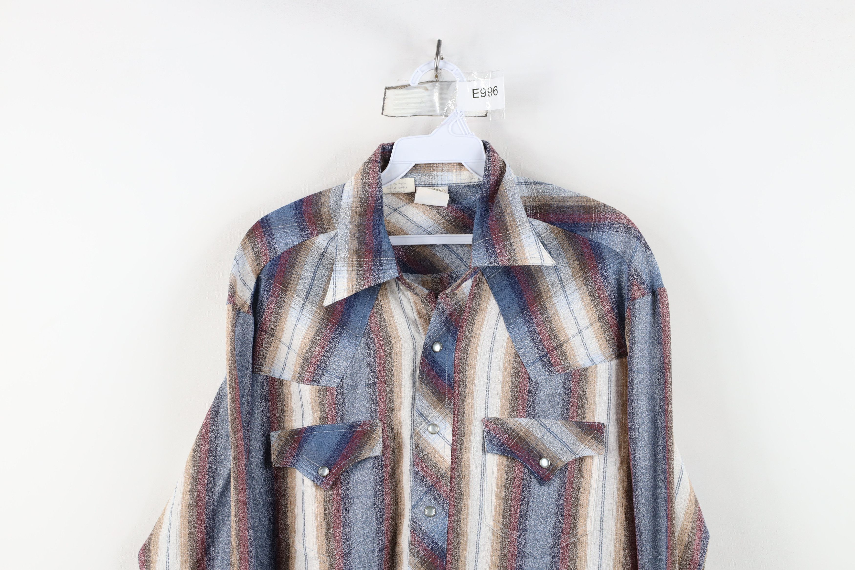 Vintage Vintage 70s Rockabilly Plaid Western Rodeo Snap Button Shirt Size US L / EU 52-54 / 3 - 2 Thumbnail