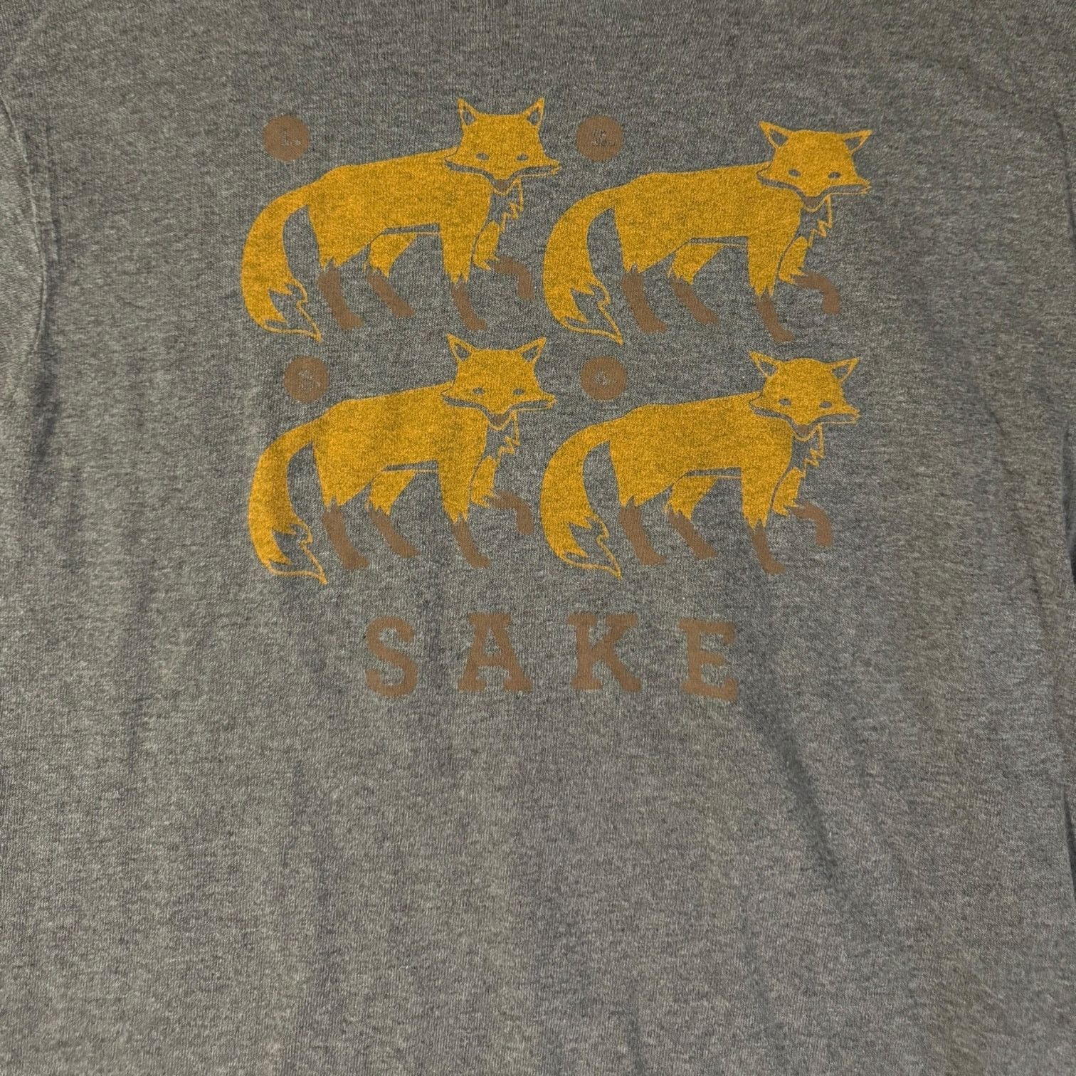 Other Four Fox Sake Witty Humorous T Shirt Gray & Yellow Small Size US S / EU 44-46 / 1 - 2 Thumbnail