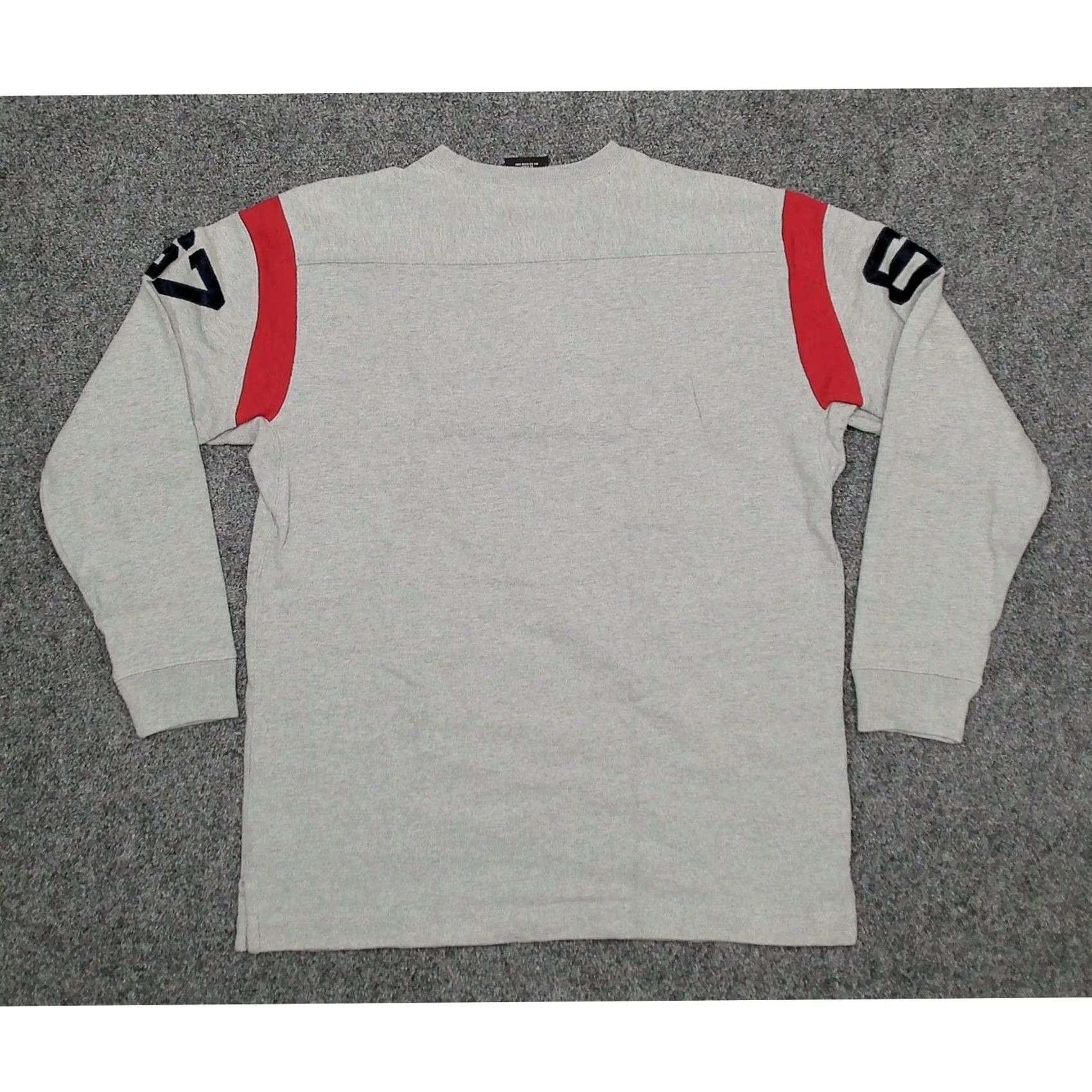 Ralph Lauren VINTAGE Polo Jeans Co. by Ralph Lauren 67 Thermal Sweater Mens XL Gray Y2K 90s Patch Logo Elbow Patch Crew Neck Long Sleeve Knit Size US XL / EU 56 / 4 - 4 Thumbnail