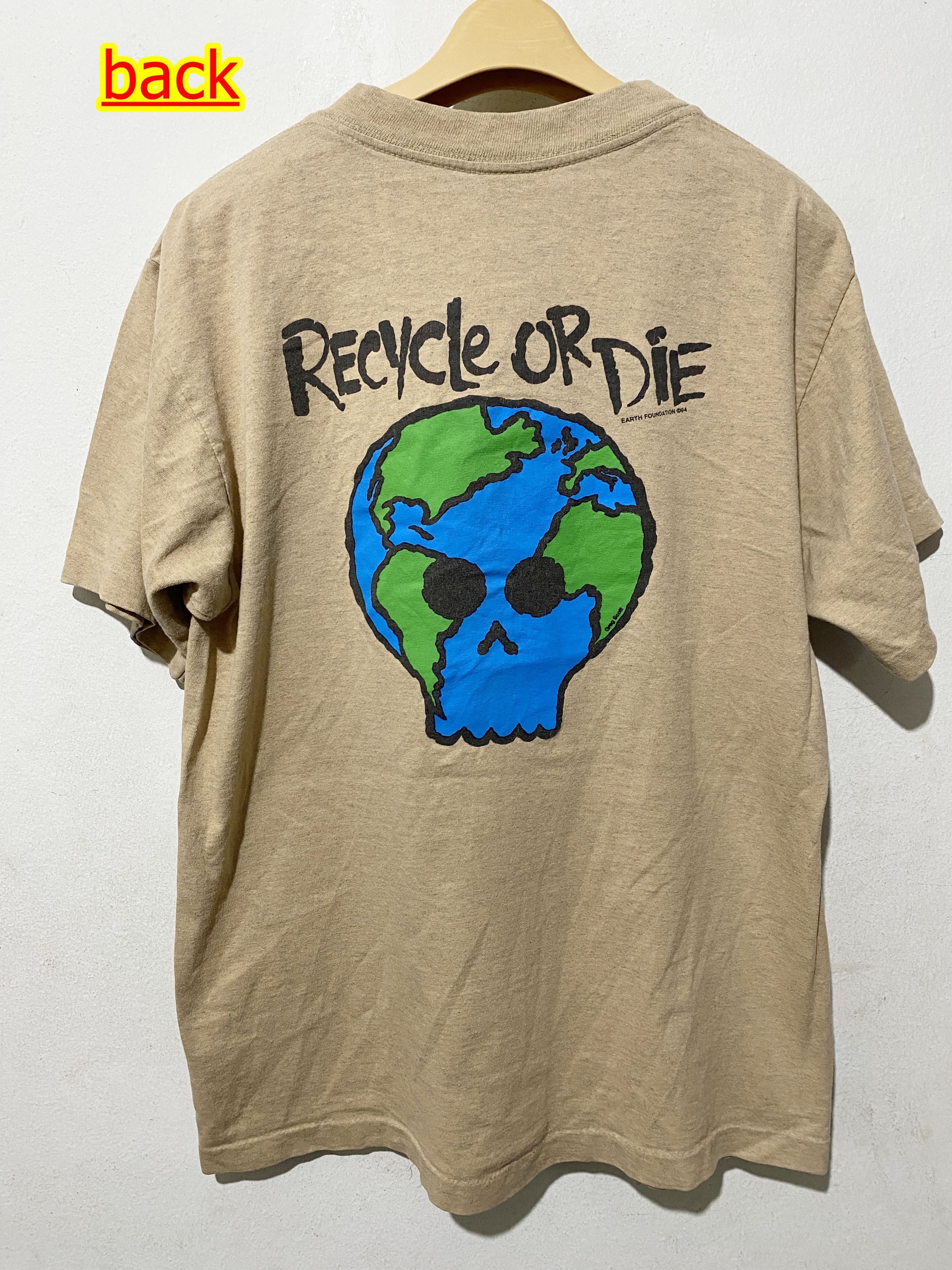 Vintage Vintage 90s Recycle or Die Shirt Size US M / EU 48-50 / 2 - 1 Thumbnail