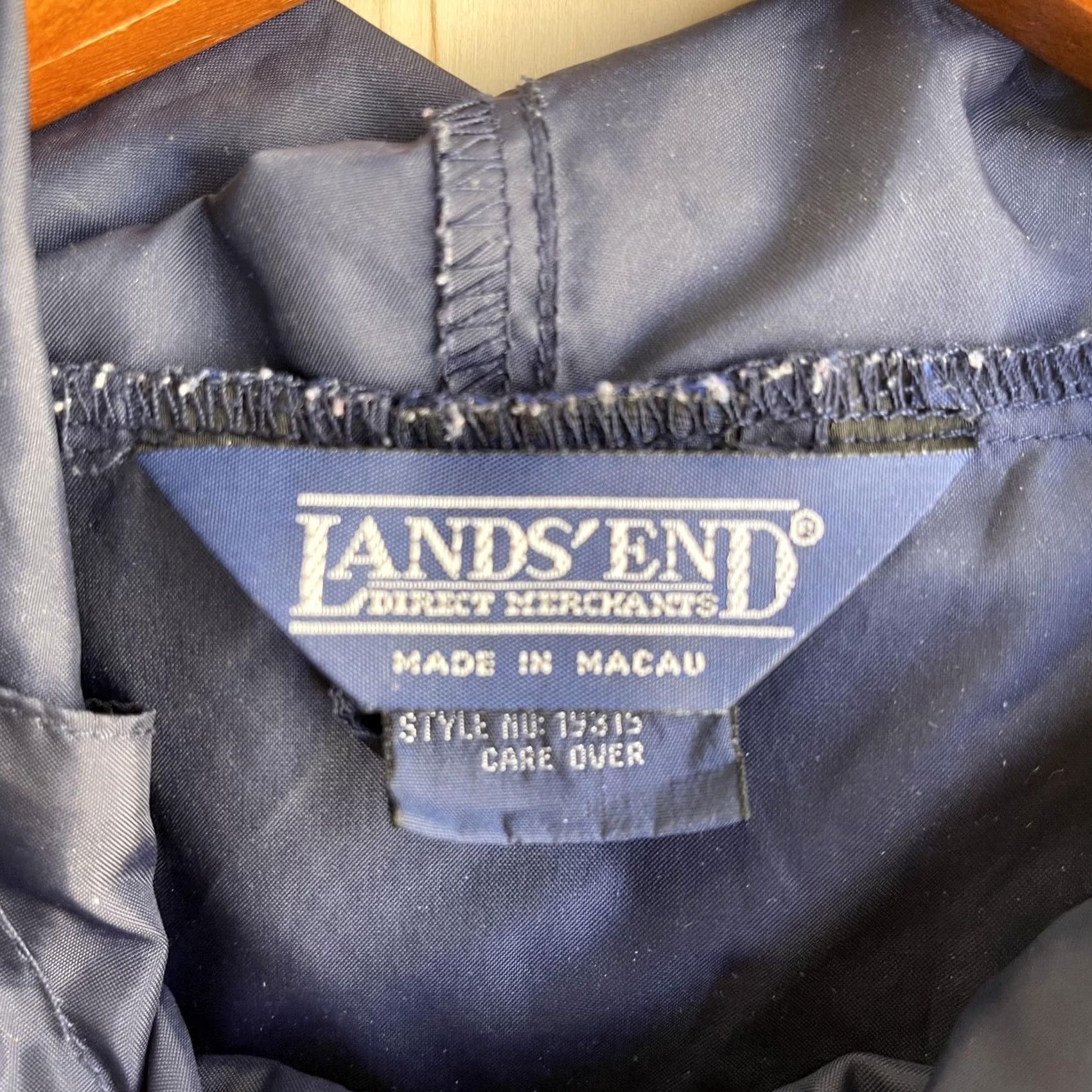 Lands' End Lands' End Jacket Mens XL Blue Nylon Hooded Anorak Pullover Windbreaker Jacket/Coat Short XL Mens Womens Boys Girls Size US XL / EU 56 / 4 - 4 Thumbnail