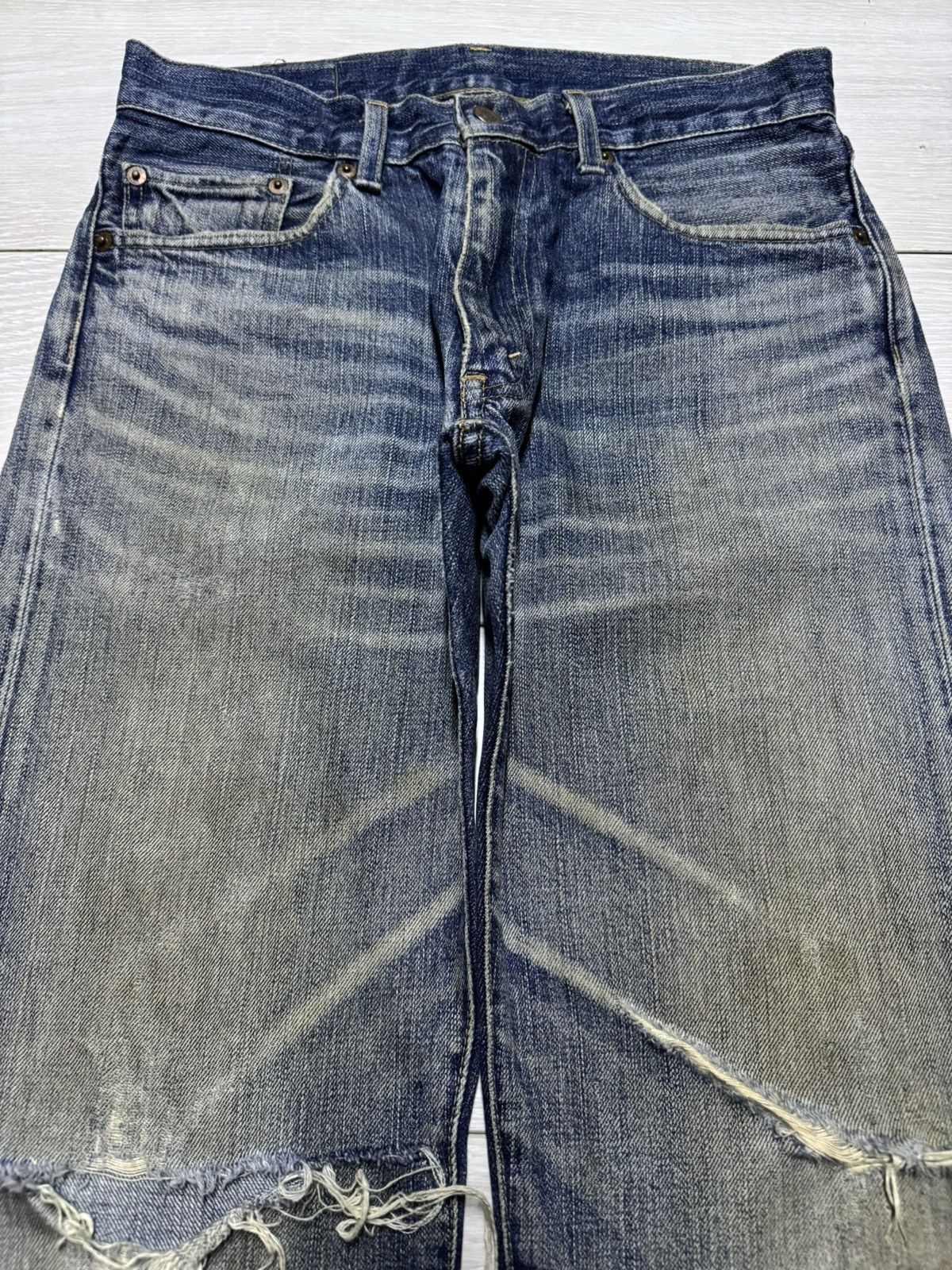 Levi's Levis 505 Mud Wash Nice Faded Distressed Straight Jeans Size US 28 / EU 44 - 3 Thumbnail