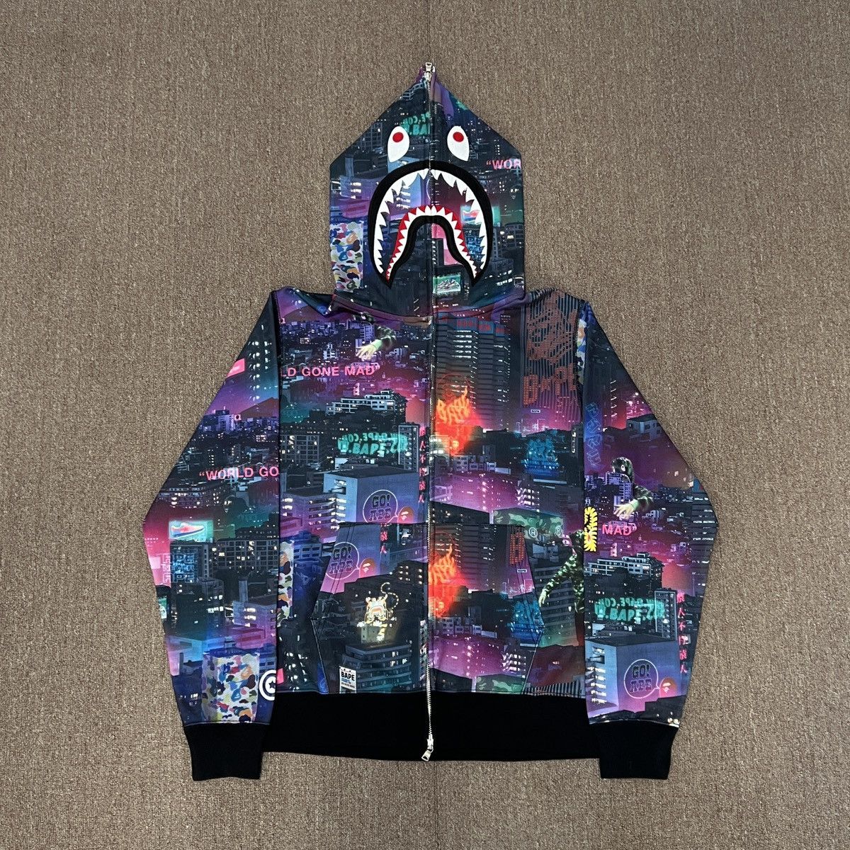 Bape Tokyo City Shark Zip Up Hoodie
