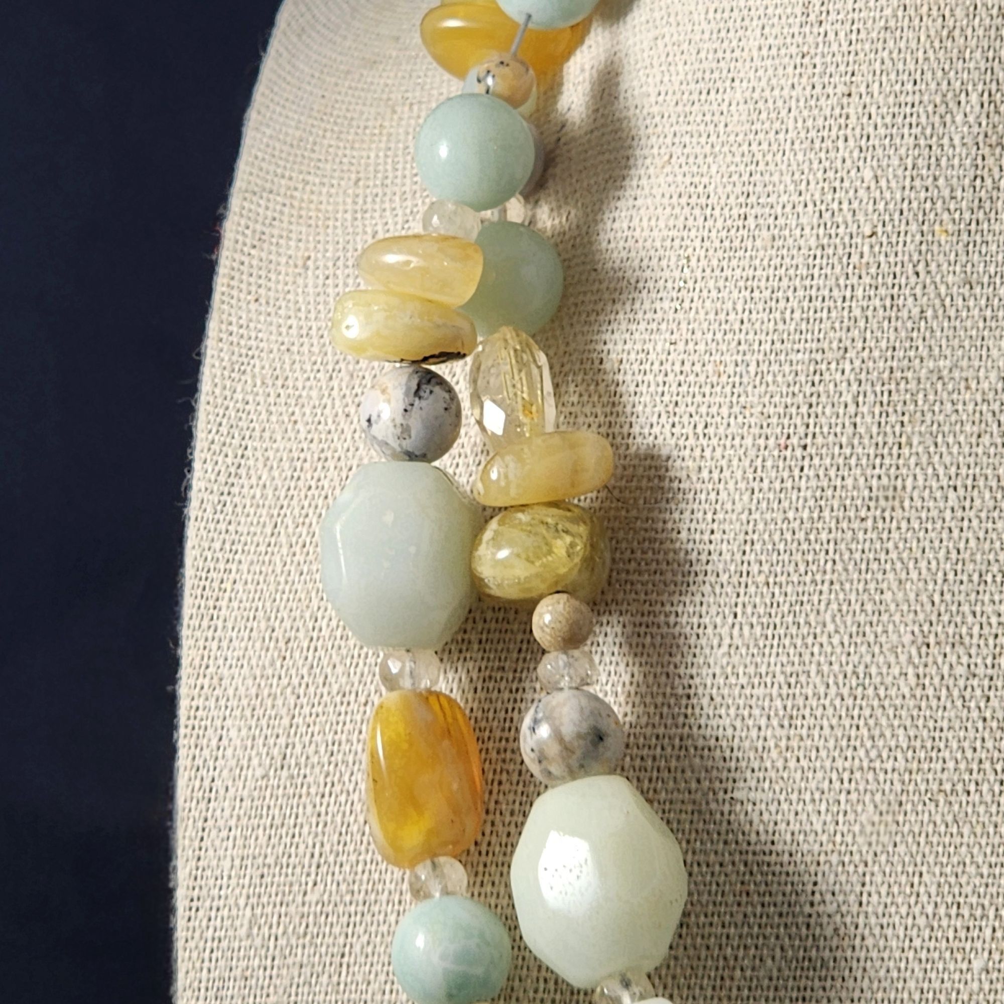 Other Chunky Gemstone Boho Statement Necklace Colorful Beaded 2 St Size ONE SIZE - 3 Thumbnail
