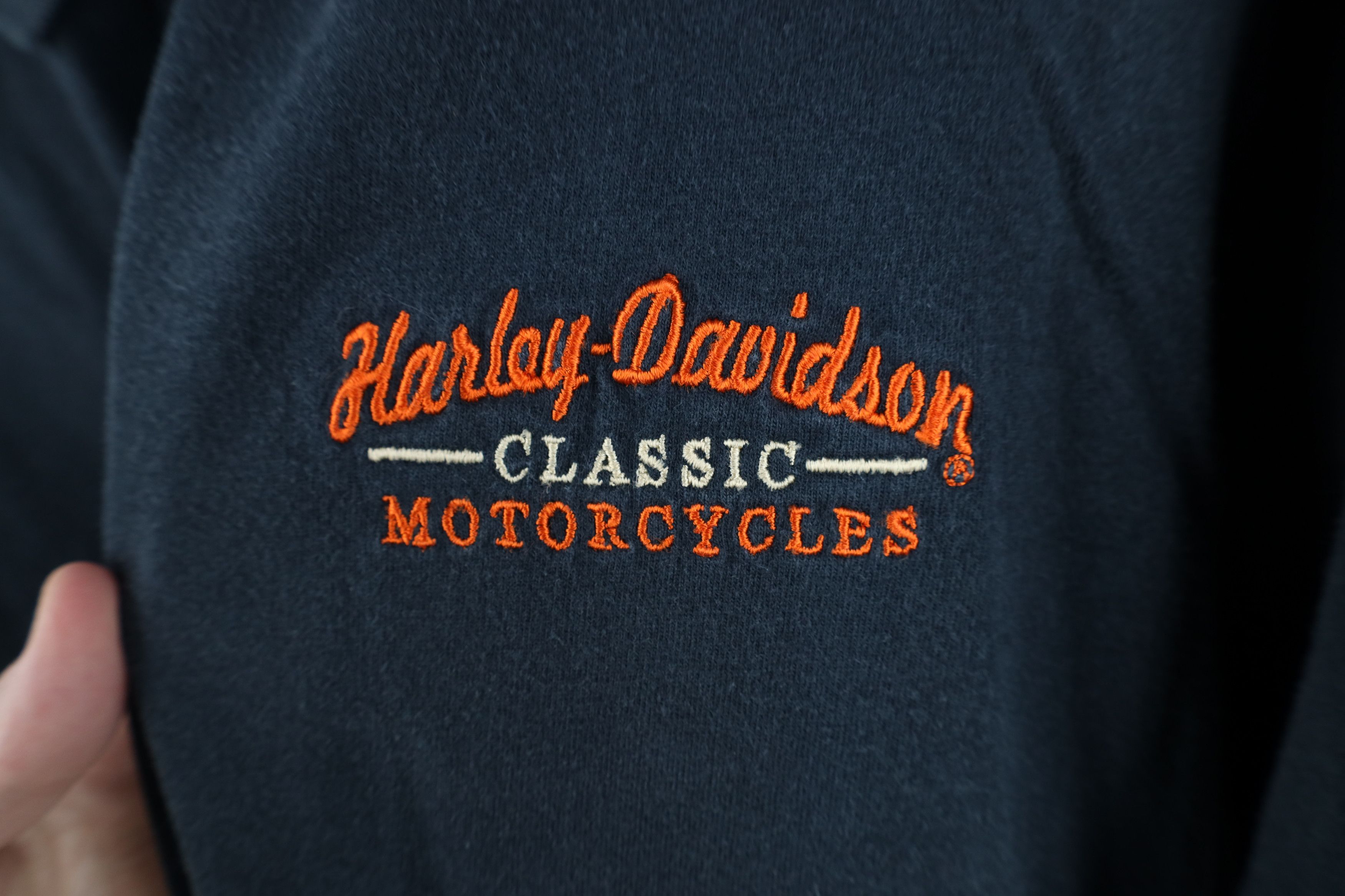Harley Davidson Vintage Harley Davidson Spell Out Heavyweight Polo Shirt Size US XL / EU 56 / 4 - 5 Thumbnail