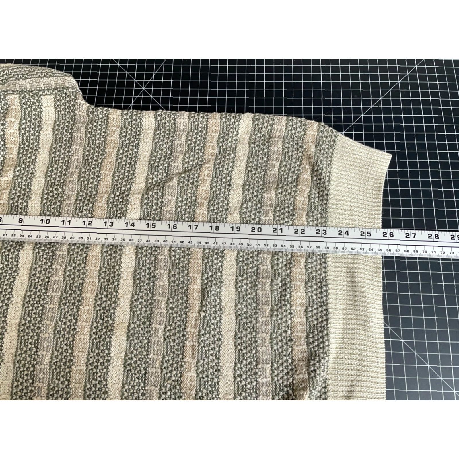 Jantzen VINTAGE Jantzen Sweater Mens Large Beige Crewneck Knit Striped Textured Chunky Knit 90s Dad Style Pullover Size US L / EU 52-54 / 3 - 6 Thumbnail