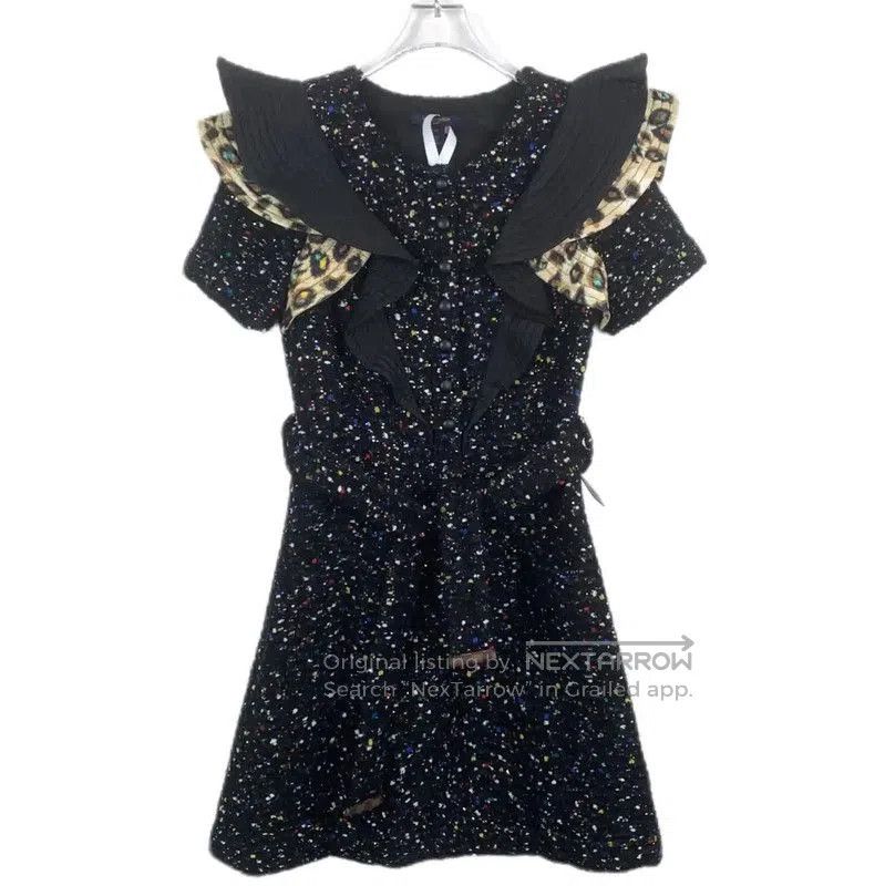 Louis Vuitton Louis Vuitton Black Cotton XXS Dress with Details . Size XXS / US 00 / IT 34 - 1 Thumbnail