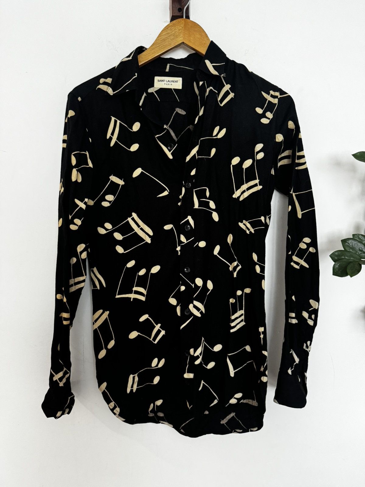 Saint Laurent Paris Hedi Music notes viscose shirt Size US XS / EU 42 / 0 - 1 Thumbnail