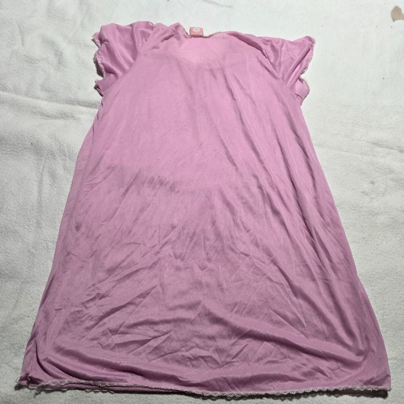 Pinko CC Pink Night Gown Nighty Printed Maxi Sleepwear Adult Women's XL Extra Large Shirt Size ONE SIZE - 6 Thumbnail
