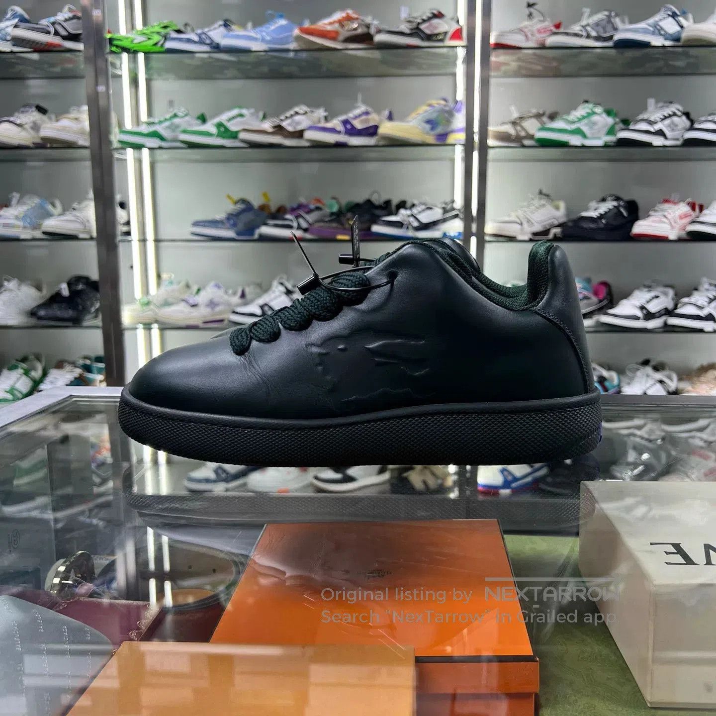 Burberry burberry black leather logo sneakers size 43. Size US 10 / EU 43 - 3 Thumbnail