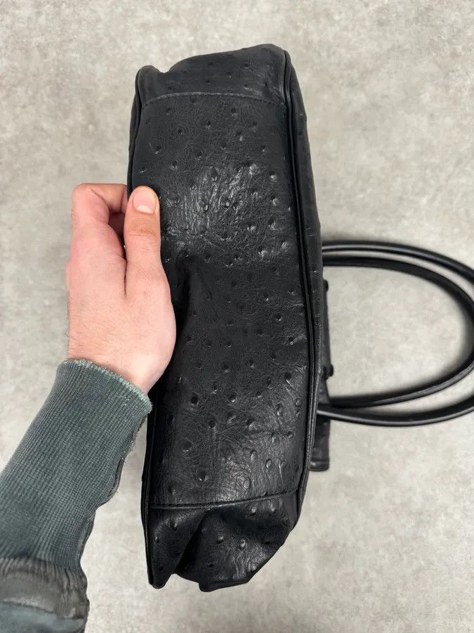 Roberto Cavalli SS2008 Cavalli Black Ostrich Effect Leather Handle Bag Size ONE SIZE - 7 Thumbnail