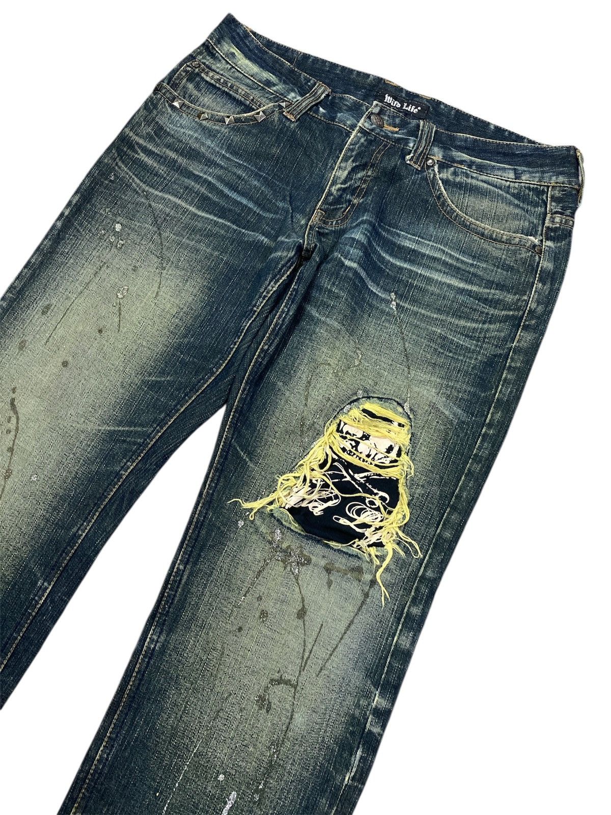 Japanese Brand Vintage Wild Life Skull splatered paint pants Size US 32 / EU 48 - 2 Thumbnail