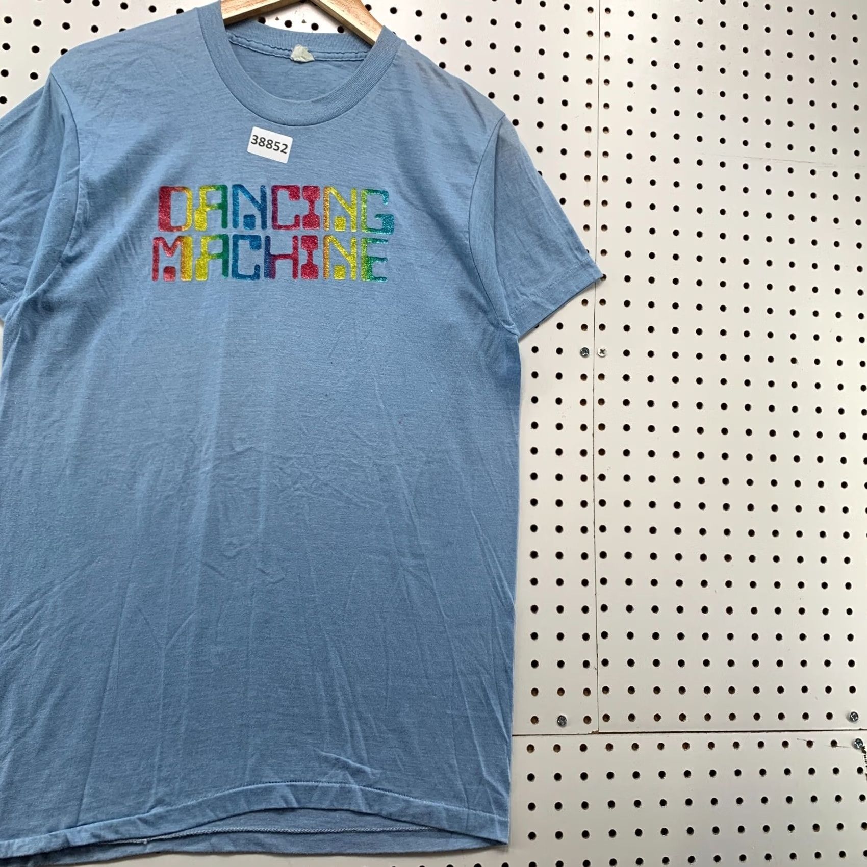 Vintage VINTAGE 70s Dancing Machine Shirt Mens Fits Medium Blue Glitter Graphic Size US M / EU 48-50 / 2 - 5 Thumbnail