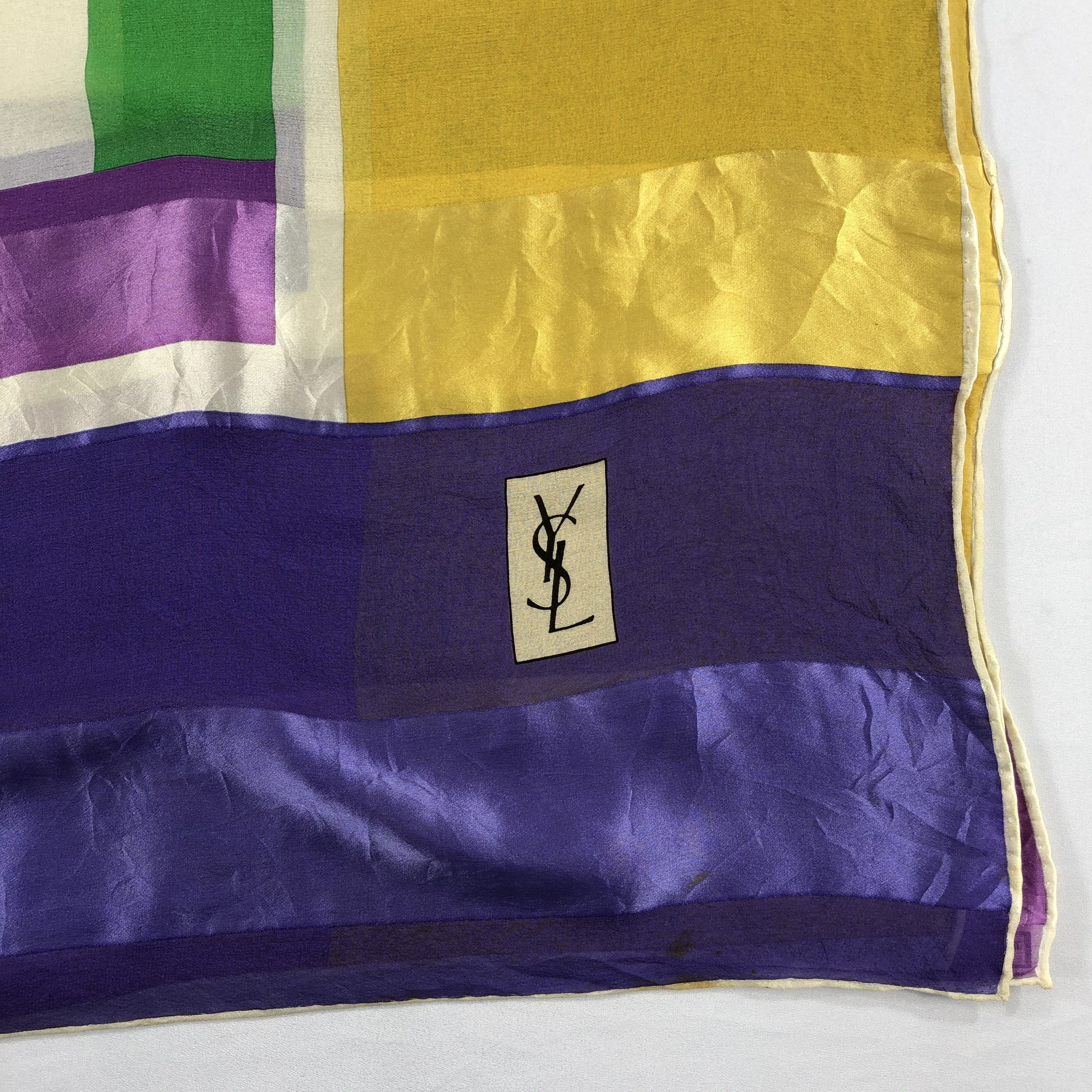 Vintage × Yves Saint Laurent Vintage Yves Saint Laurent Silk Scarf Size ONE SIZE - 7 Thumbnail