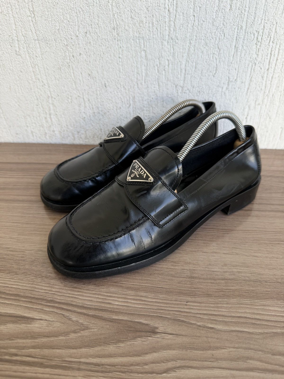 Prada ❤️🔥 brushed leather loafers Size US 9 / IT 39 - 6 Thumbnail