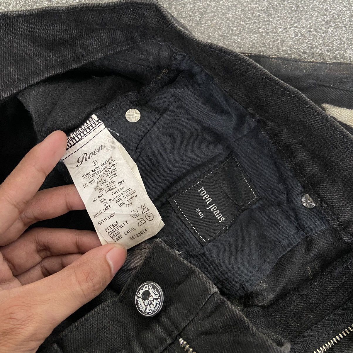 Japanese Brand Roen Bleach Stain Denim Size US 31 - 8 Thumbnail