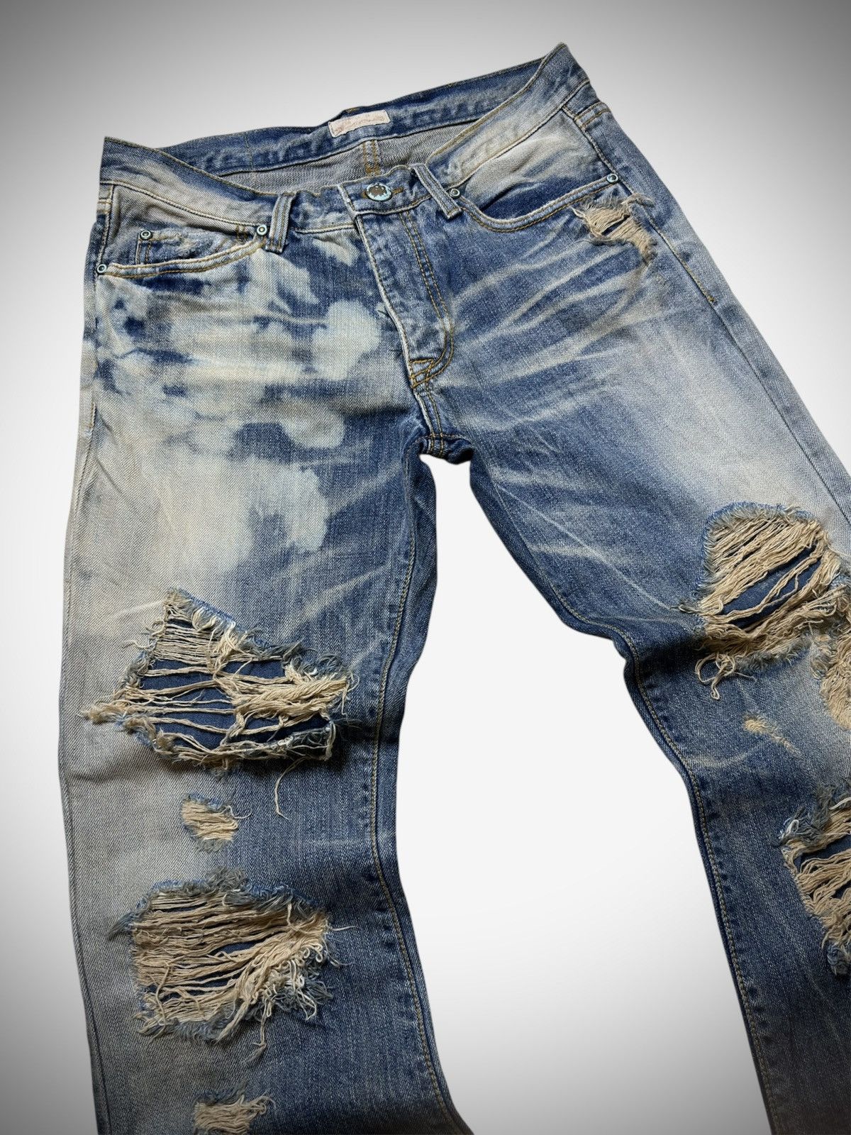 GOA 2000’s GOA - Mud Washed Distressed Flared Jeans Size US 31 - 3 Thumbnail