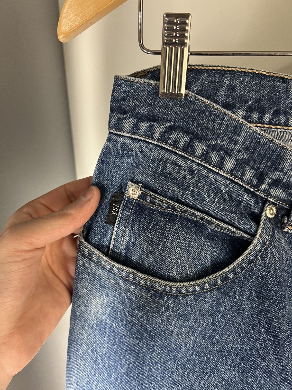 Saint Laurent Paris VINTAGE YVES SAINT LAURENT PARIS RETRO DENIM JEANS WEAR 90s Size US 38 / EU 54 - 16 Thumbnail