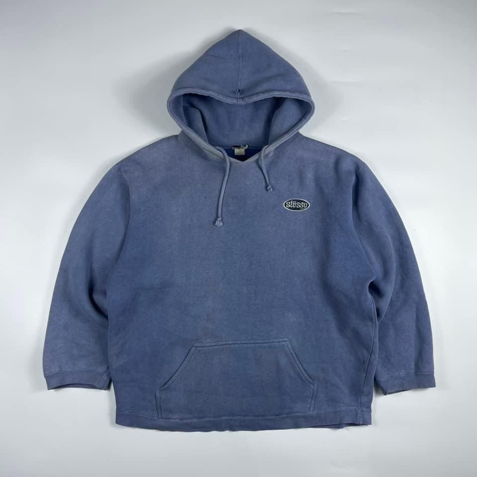 Stussy × Vintage 1989’s Stussy Hoodie Sunfade Size US L / EU 52-54 / 3 - 3 Thumbnail