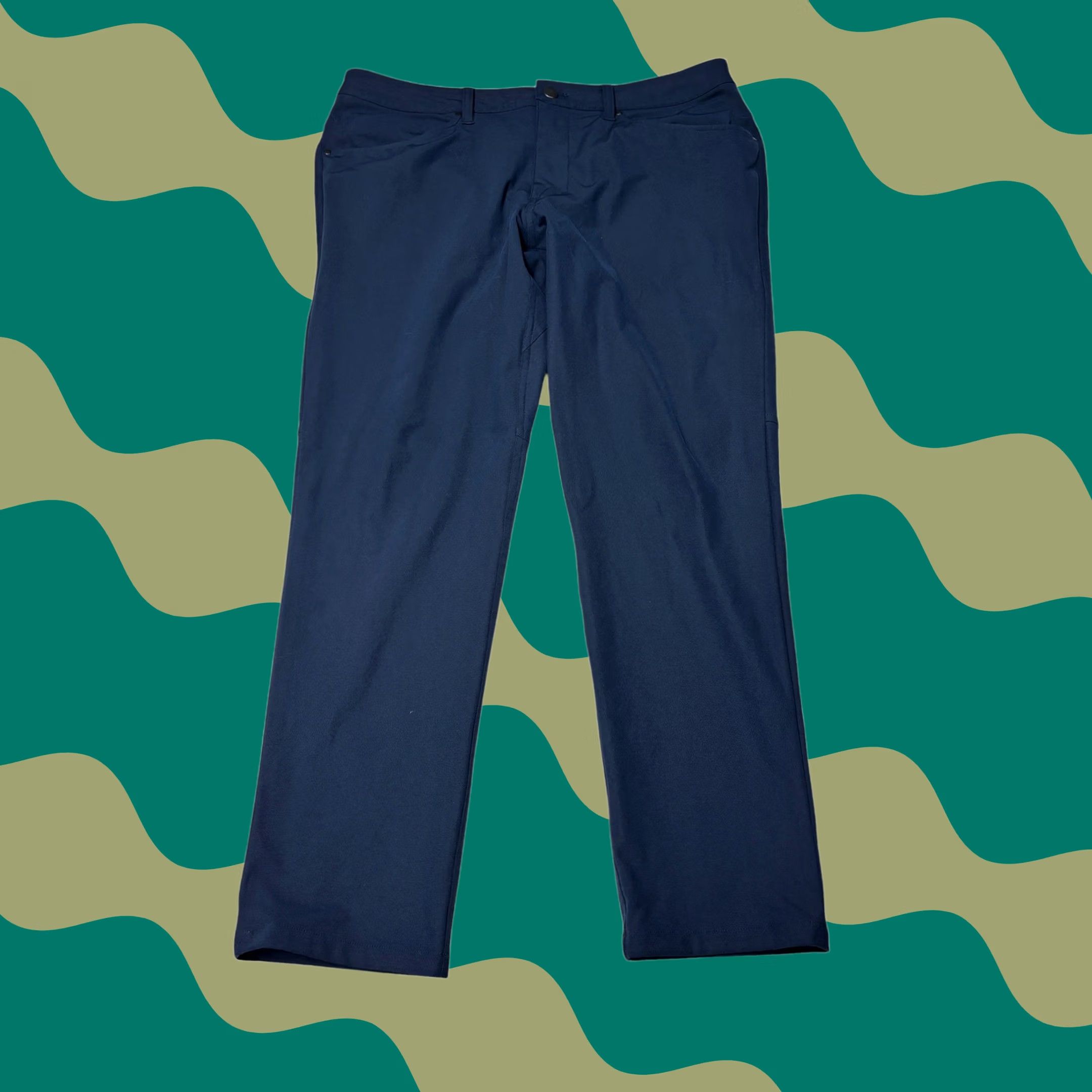 Lululemon Lululemon Commission Pant Classic Warpstreme Navy Blue 33x26 Men's Slim Chino Flat Front Pockets Breathable Moisture Wicking Stretch 4-Way Size US 33 - 1 Thumbnail