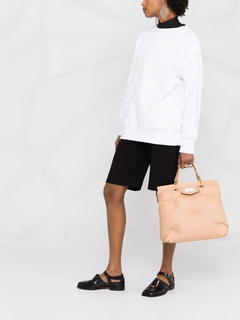 Maison Margiela o1y0625 Crewneck Sweatshirt in White Size S / US 4 / IT 40 - 4 Thumbnail
